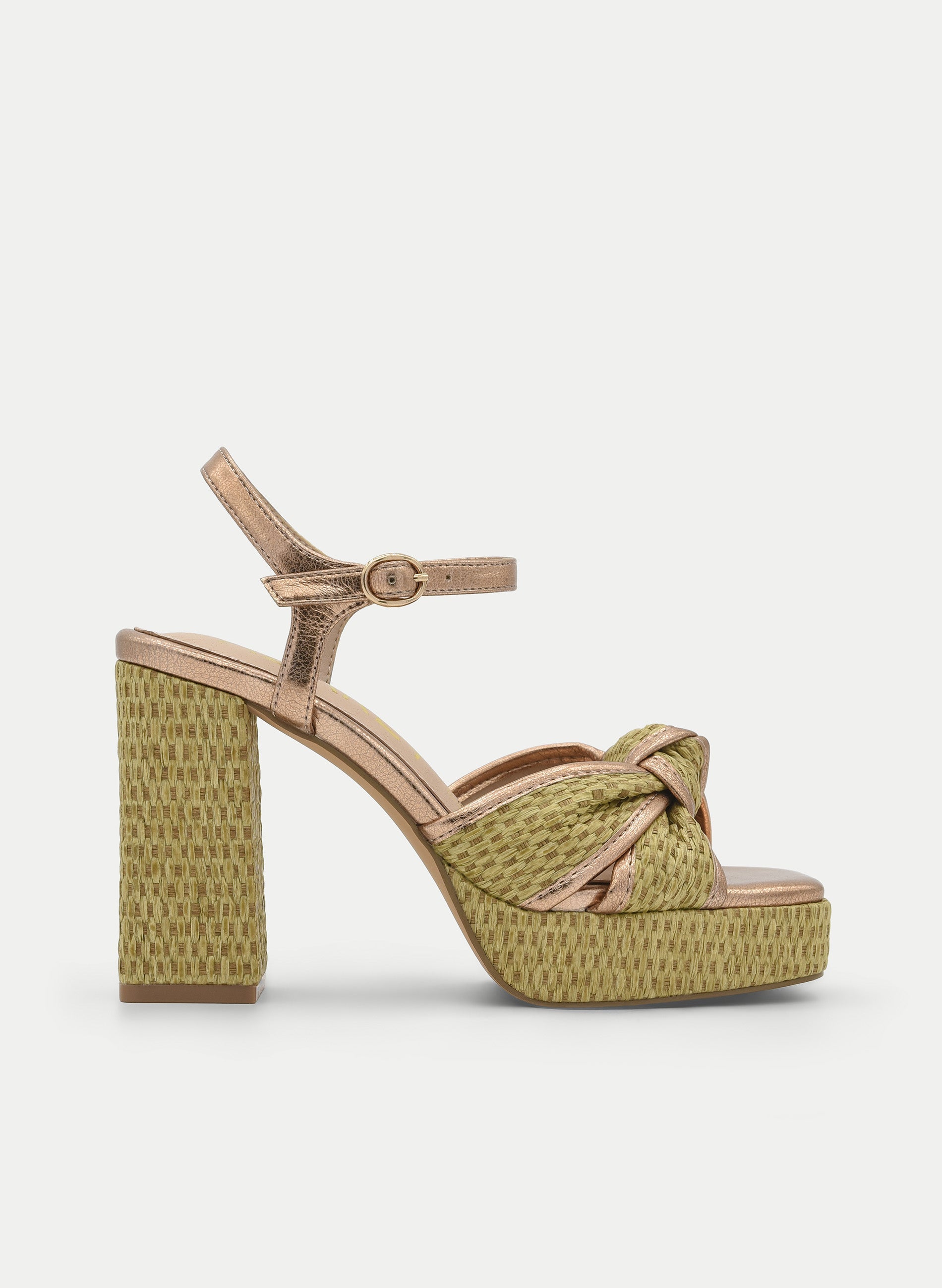 BEIGE PLATFORM HEEL SANDAL