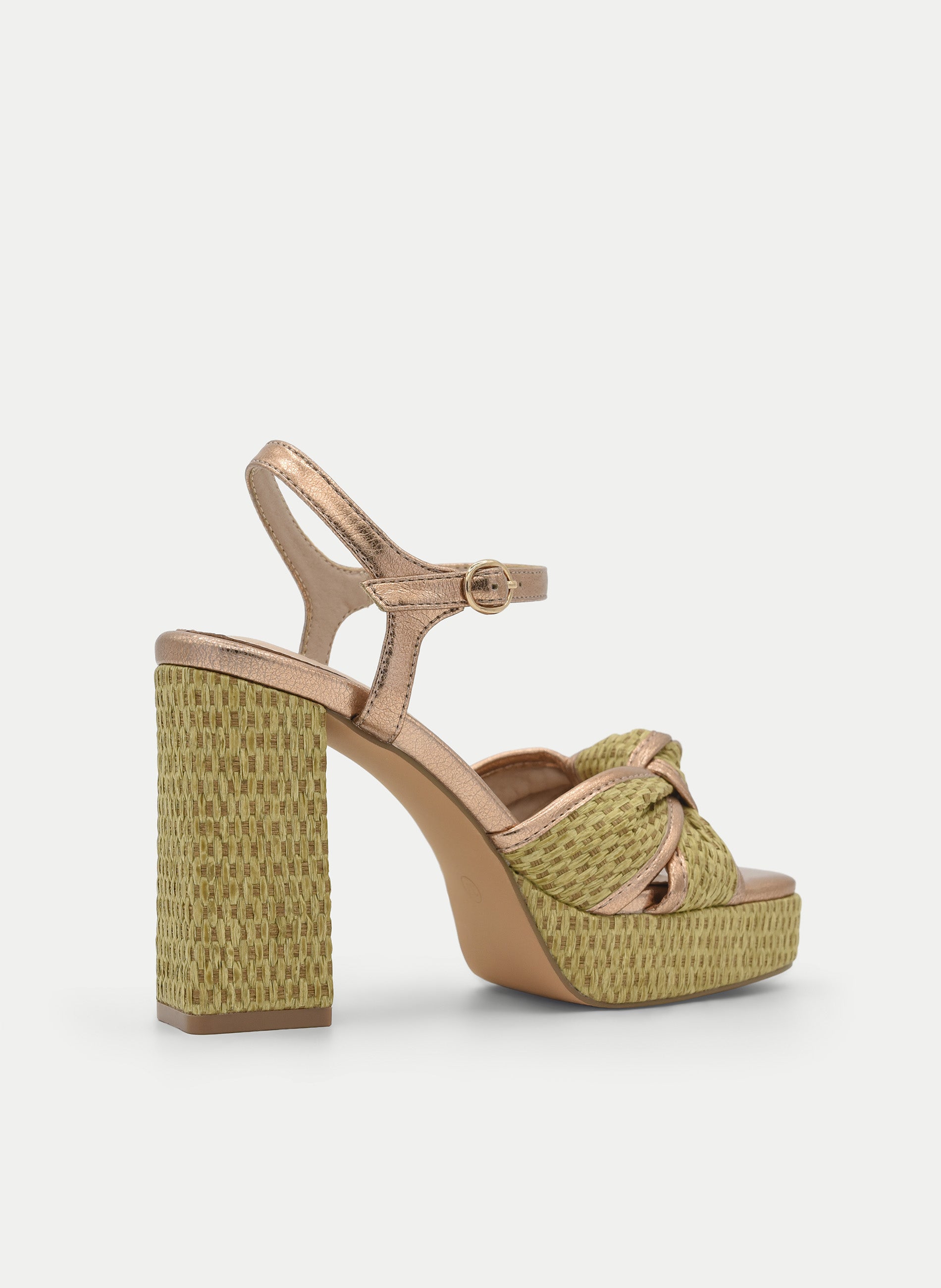 BEIGE PLATFORM HEEL SANDAL