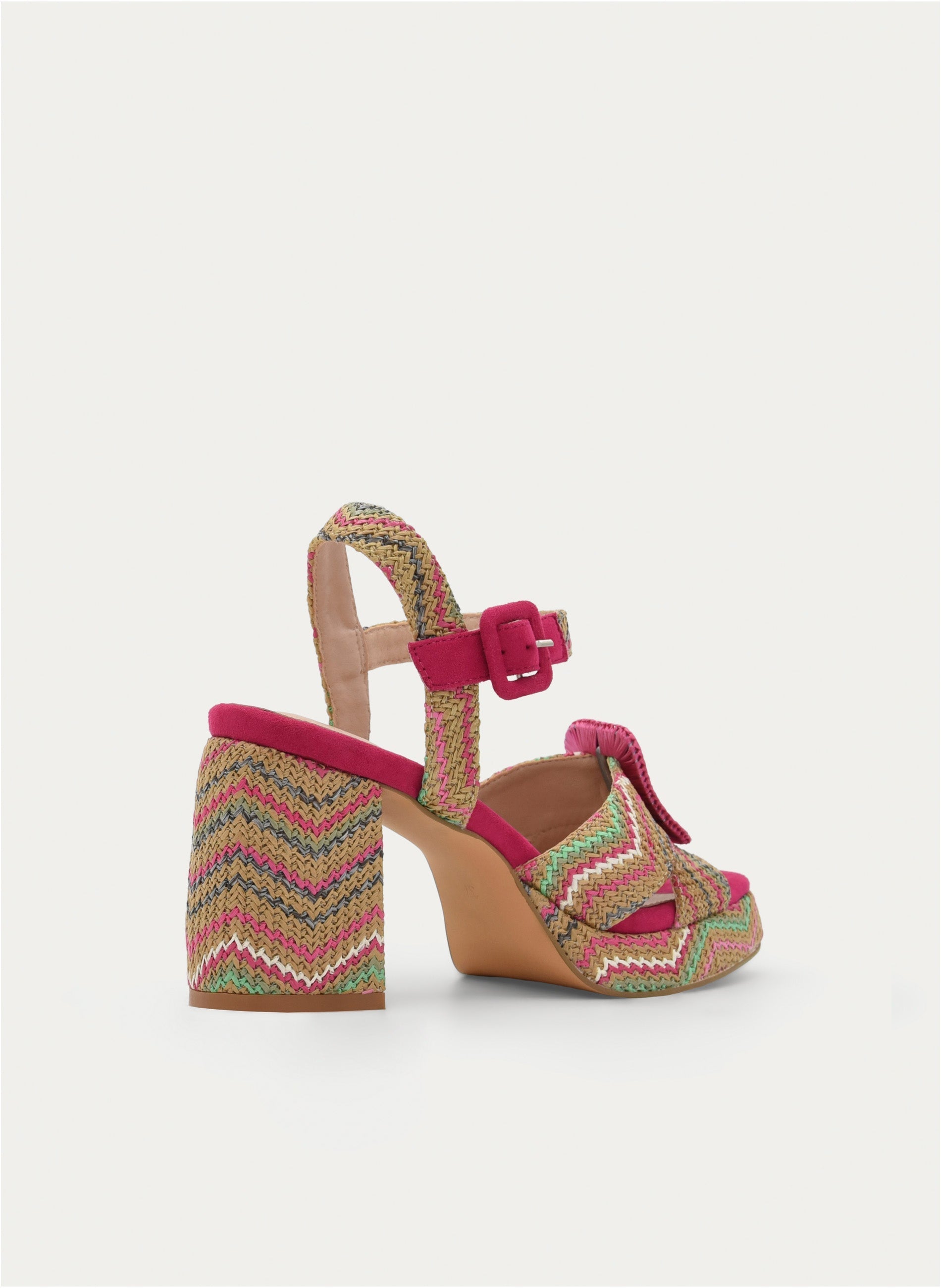 FUCHSIA MULTICOLOR PLATFORM SANDALS