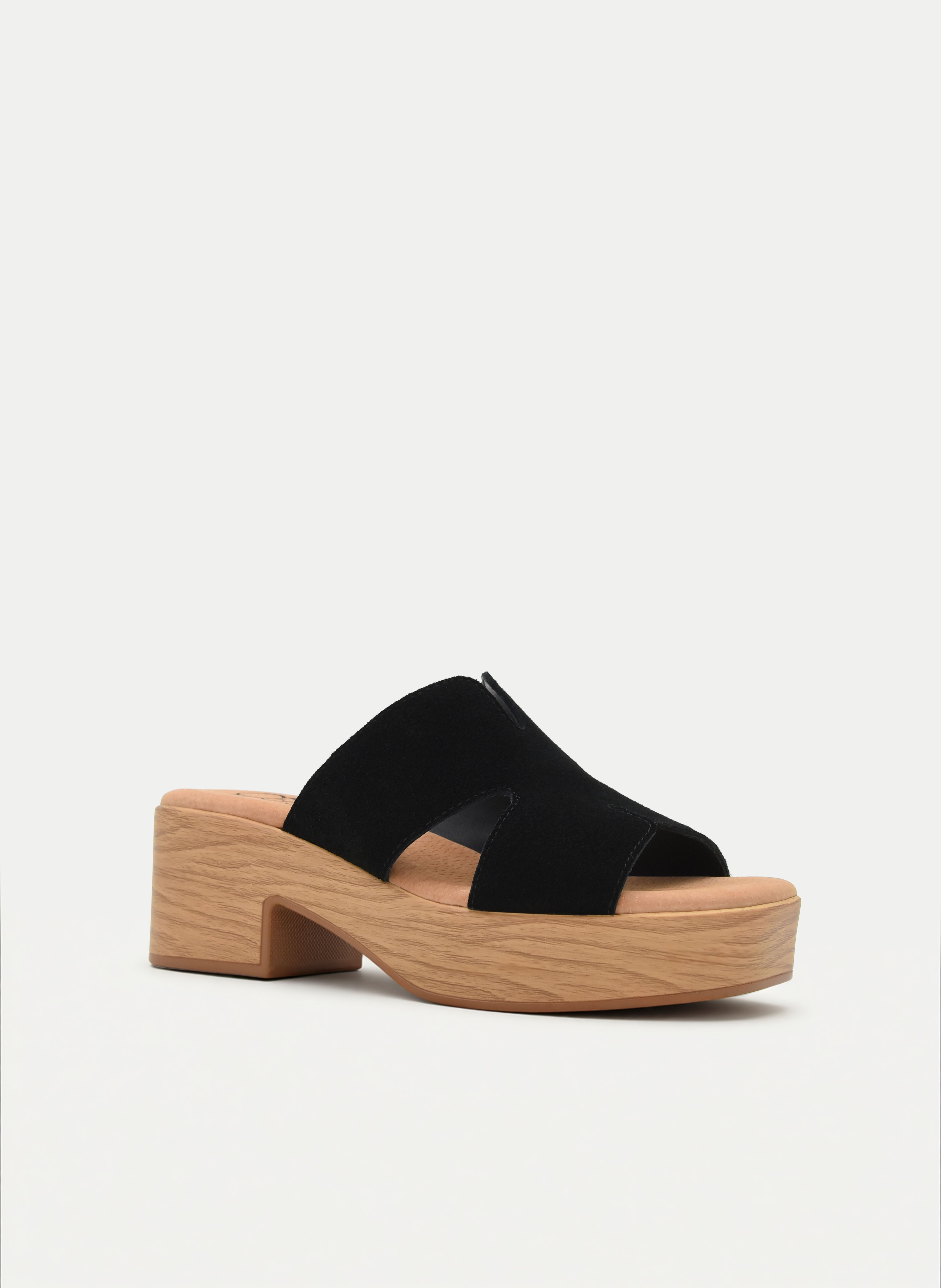 SANDALIAS DE TACÓN ANCHO NEGRAS DE PIEL