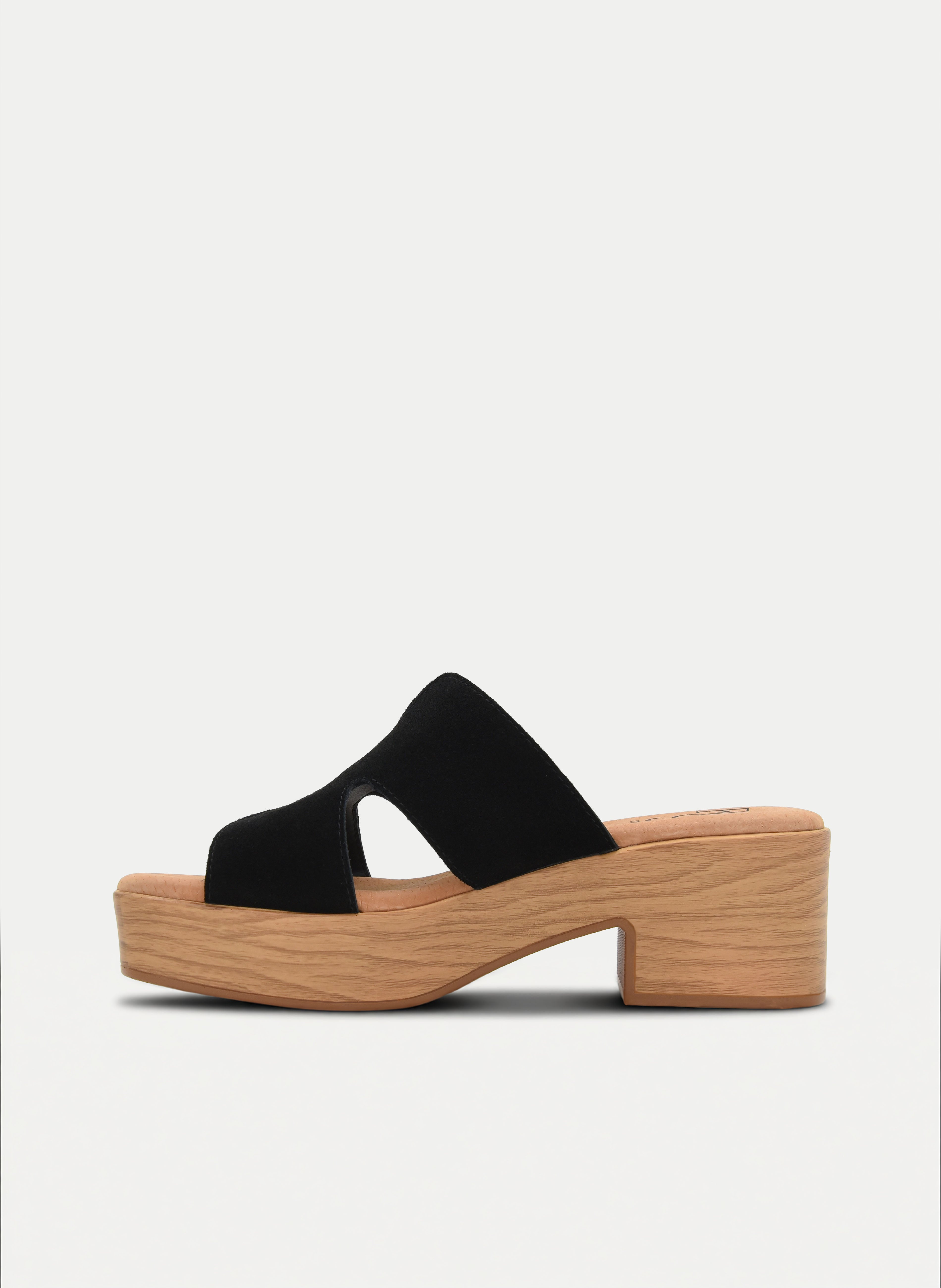SANDALIAS DE TACÓN ANCHO NEGRAS DE PIEL