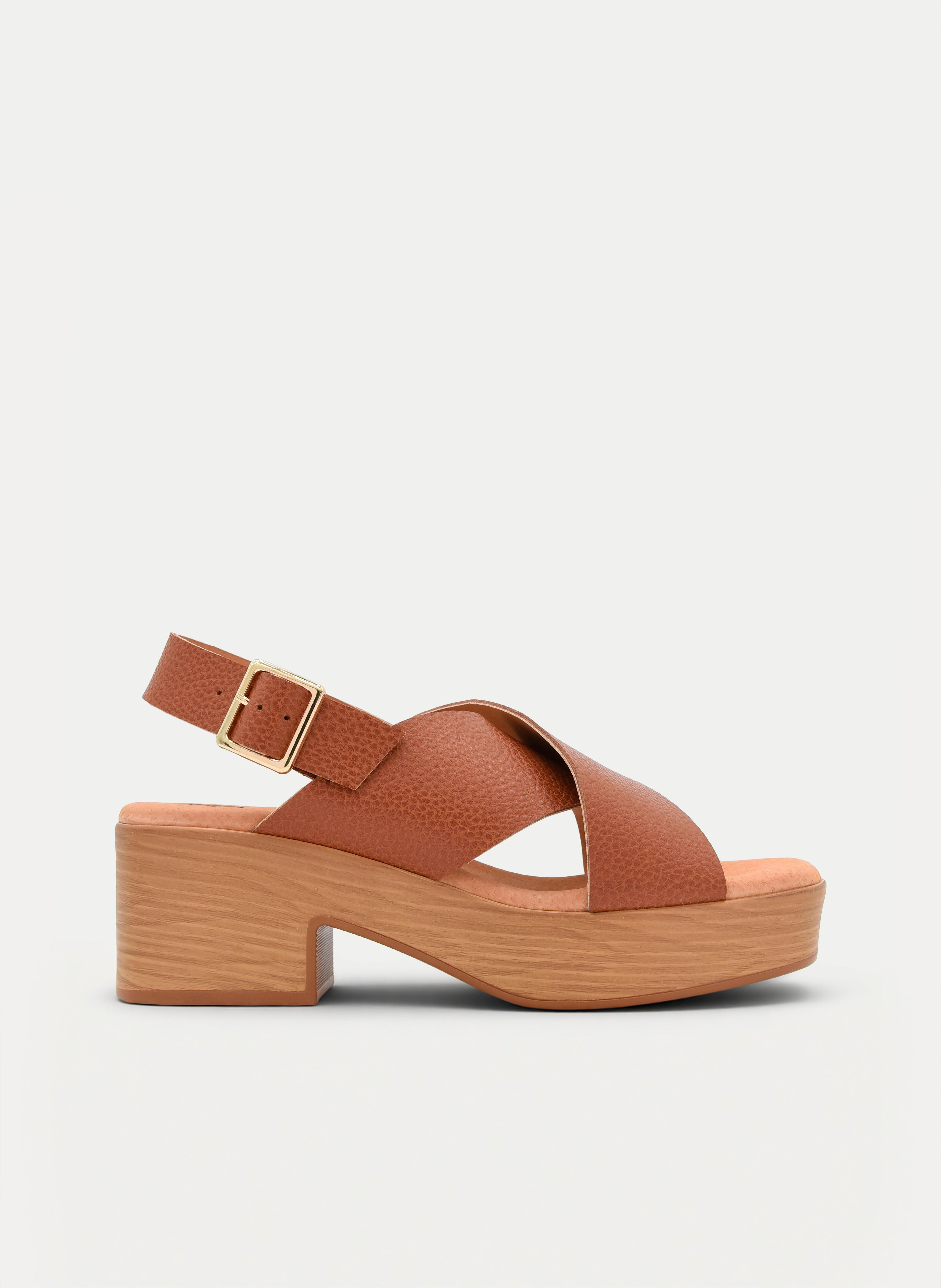 SANDALIAS DE TACÓN ANCHO CUERO DE PIEL