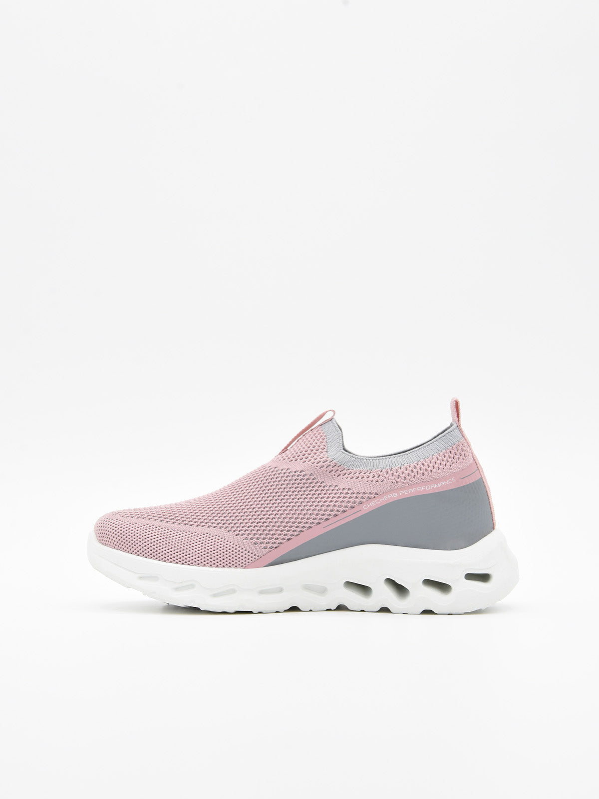 Pink slip-on sneaker with white ergonomic sole