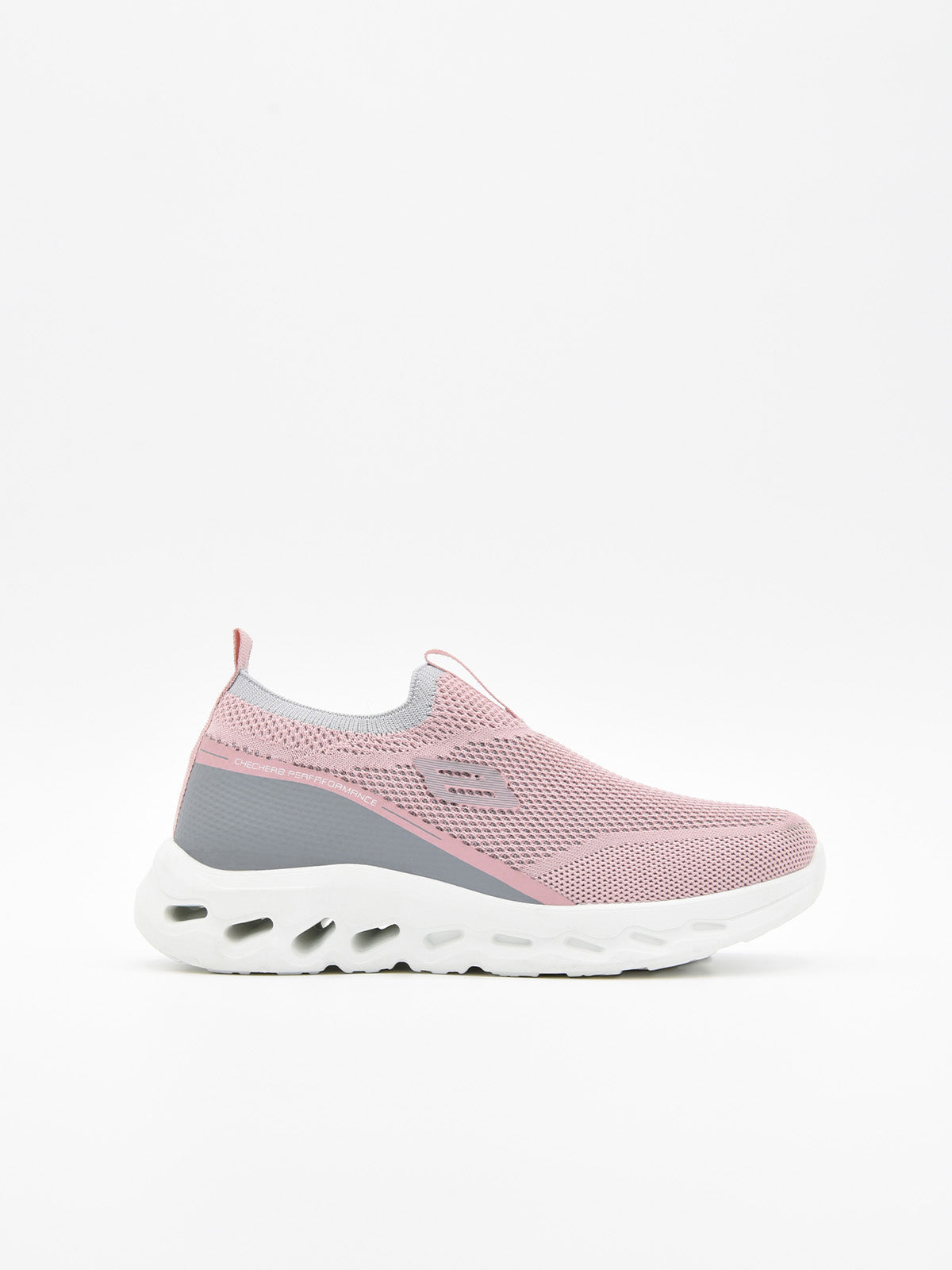 Pink slip-on sneaker with white ergonomic sole