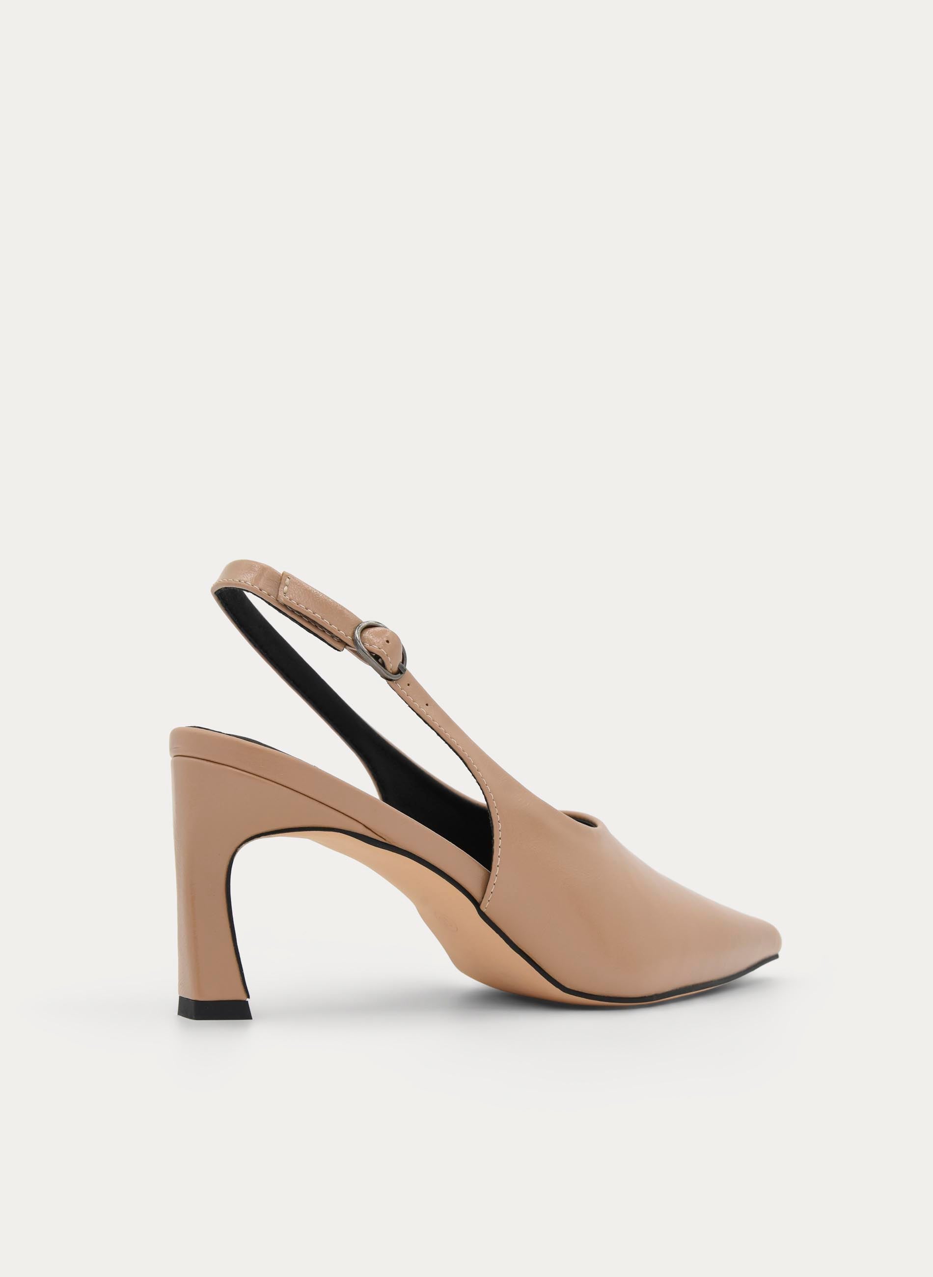 BEIGE SLINGBACK PUMP WITH ELEGANT STILETTO HEEL