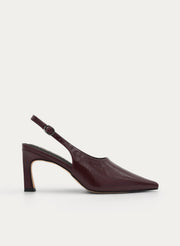 BURGUNDY SLINGBACK HEEL WITH ELEGANT STILETTO HEEL