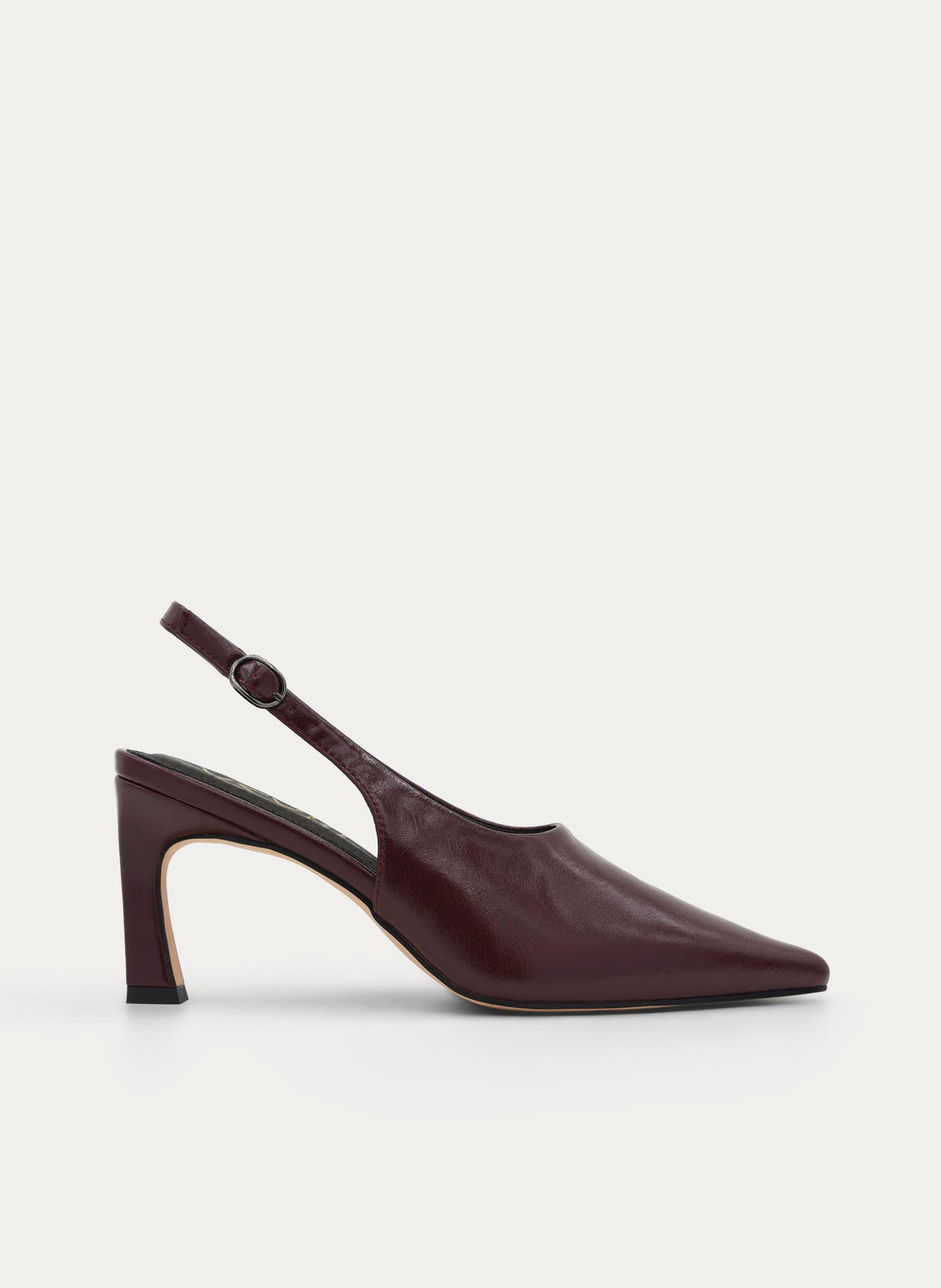 BURGUNDY SLINGBACK HEEL WITH ELEGANT STILETTO HEEL