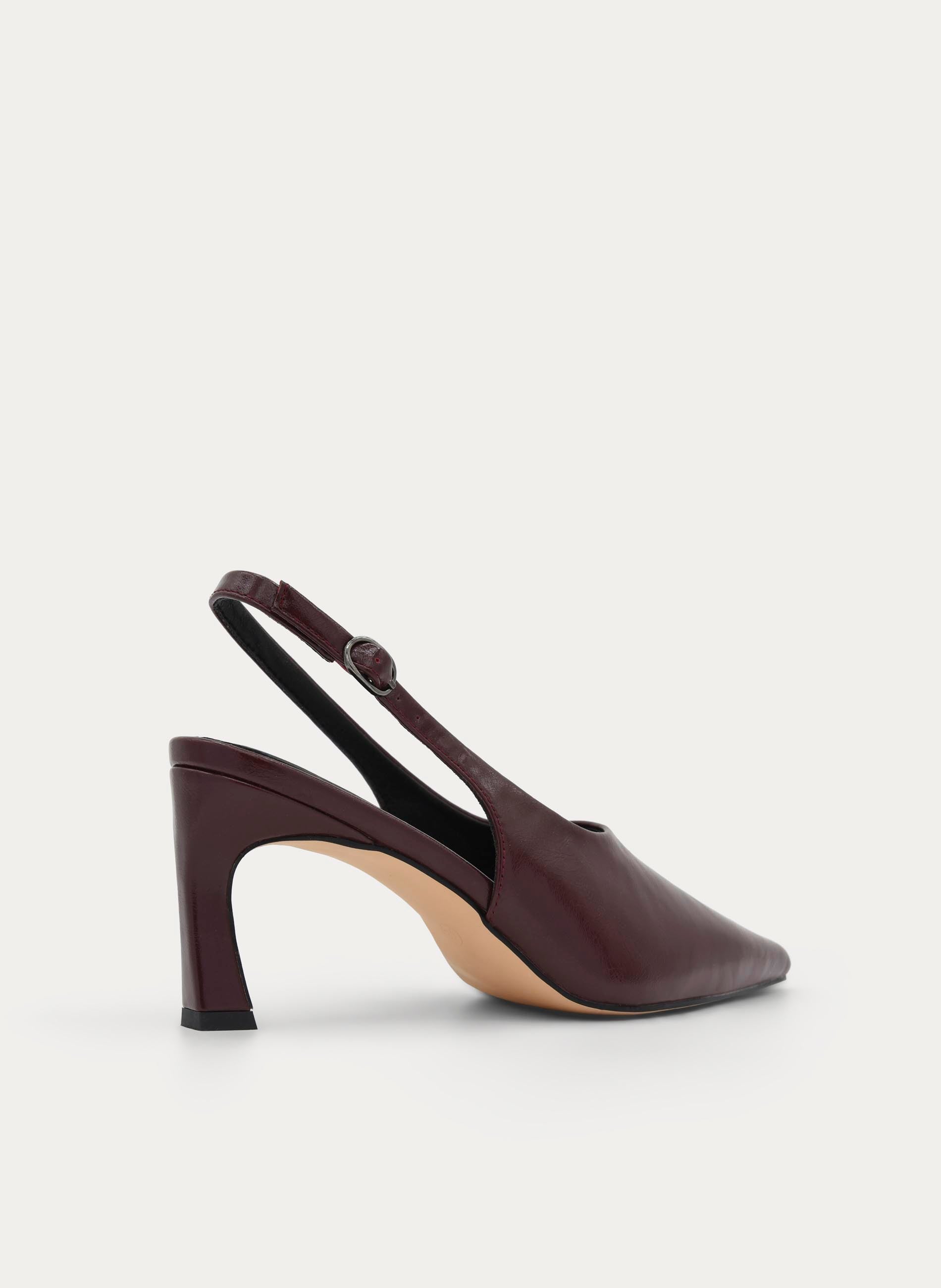 BURGUNDY SLINGBACK HEEL WITH ELEGANT STILETTO HEEL
