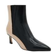 TWO-TONE BLACK ANKLE BOOT WITH STILLETO HEEL AND ELASTIC
