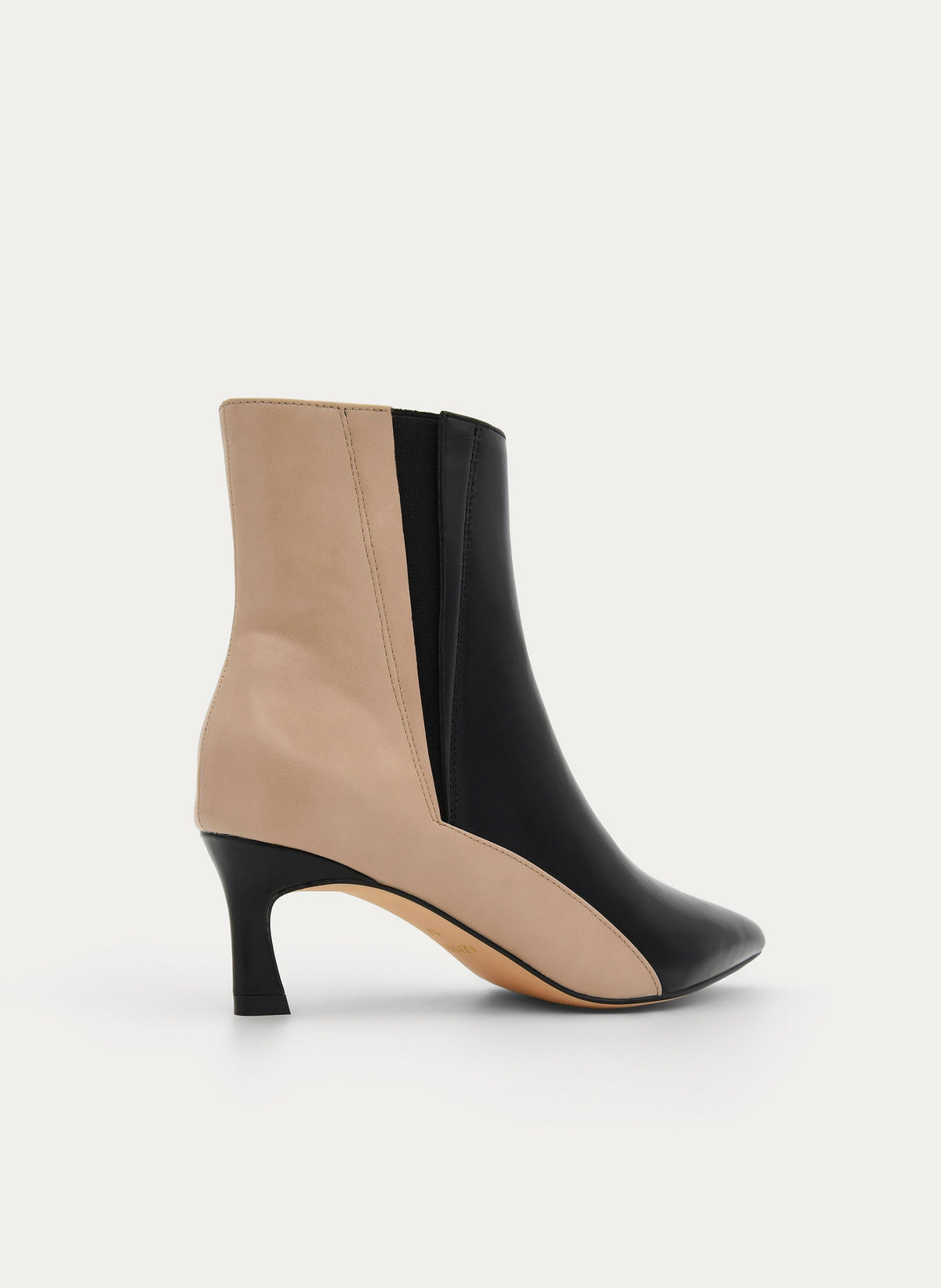 BOTÍN NEGRO BICOLOR TACÓN FINO ELÁSTICO