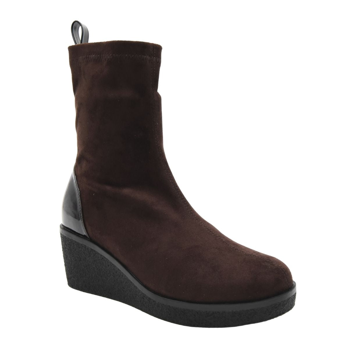 BOTA CUÑA MARRÓN ELÁSTICA CONFORT CASUAL