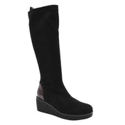 HIGH BOOT BLACK WEDGE COMFORT MINIMAL