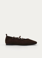 BROWN BALLERINA WITH ADJUSTABLE LACES