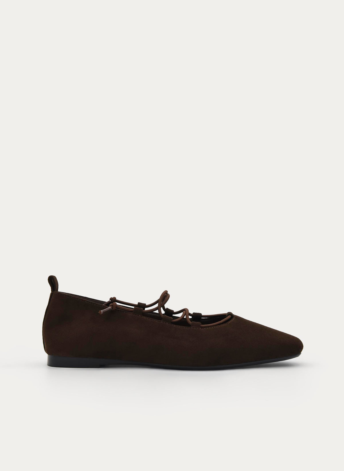 BROWN BALLERINA WITH ADJUSTABLE LACES