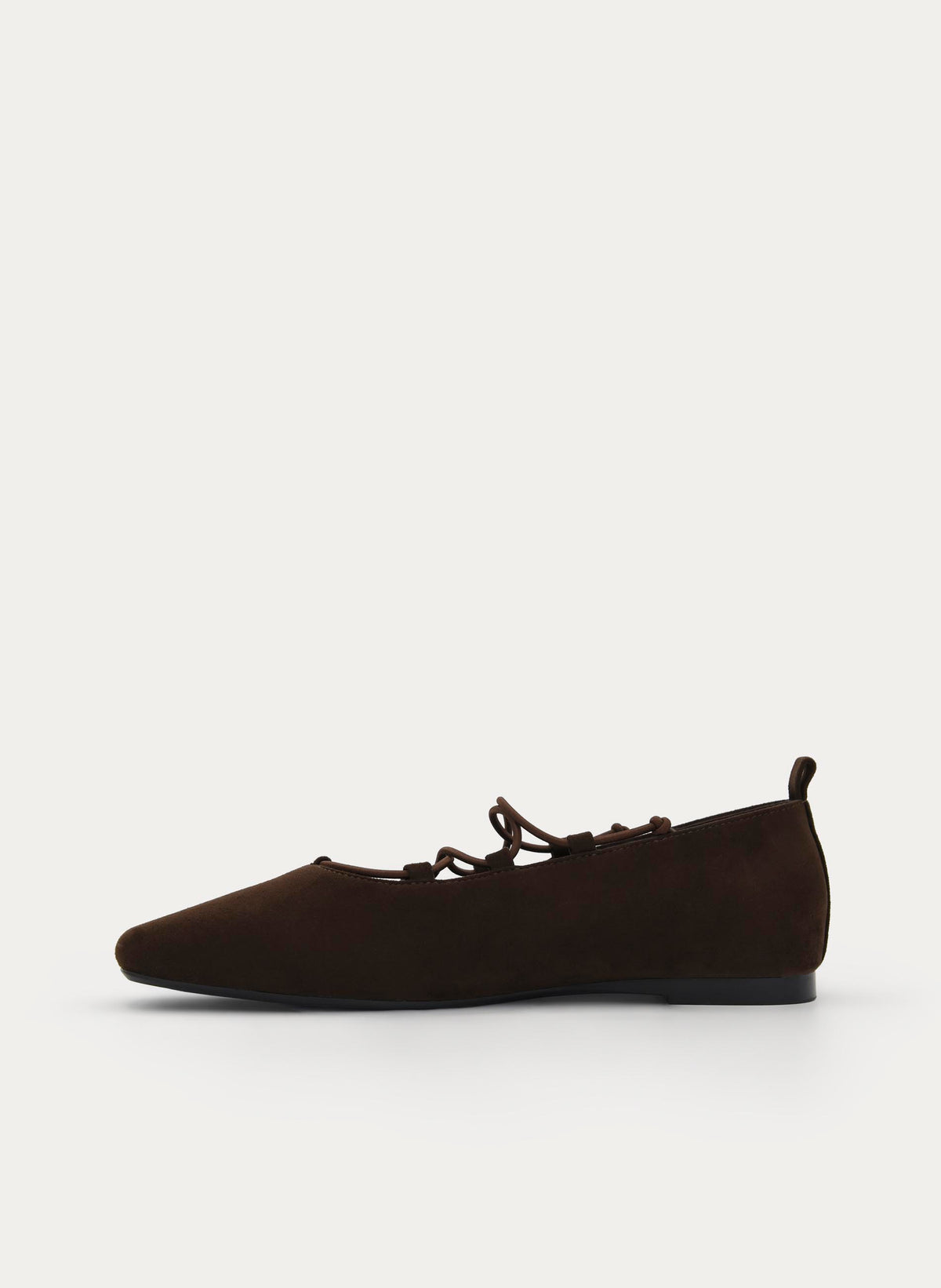 BROWN BALLERINA WITH ADJUSTABLE LACES