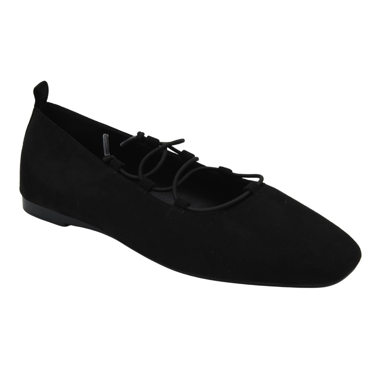 BAILARINA NEGRA CON CORDONES AJUSTABLES
