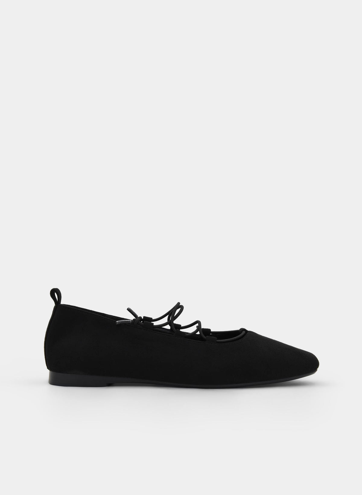BLACK BALLERINA WITH ADJUSTABLE LACES