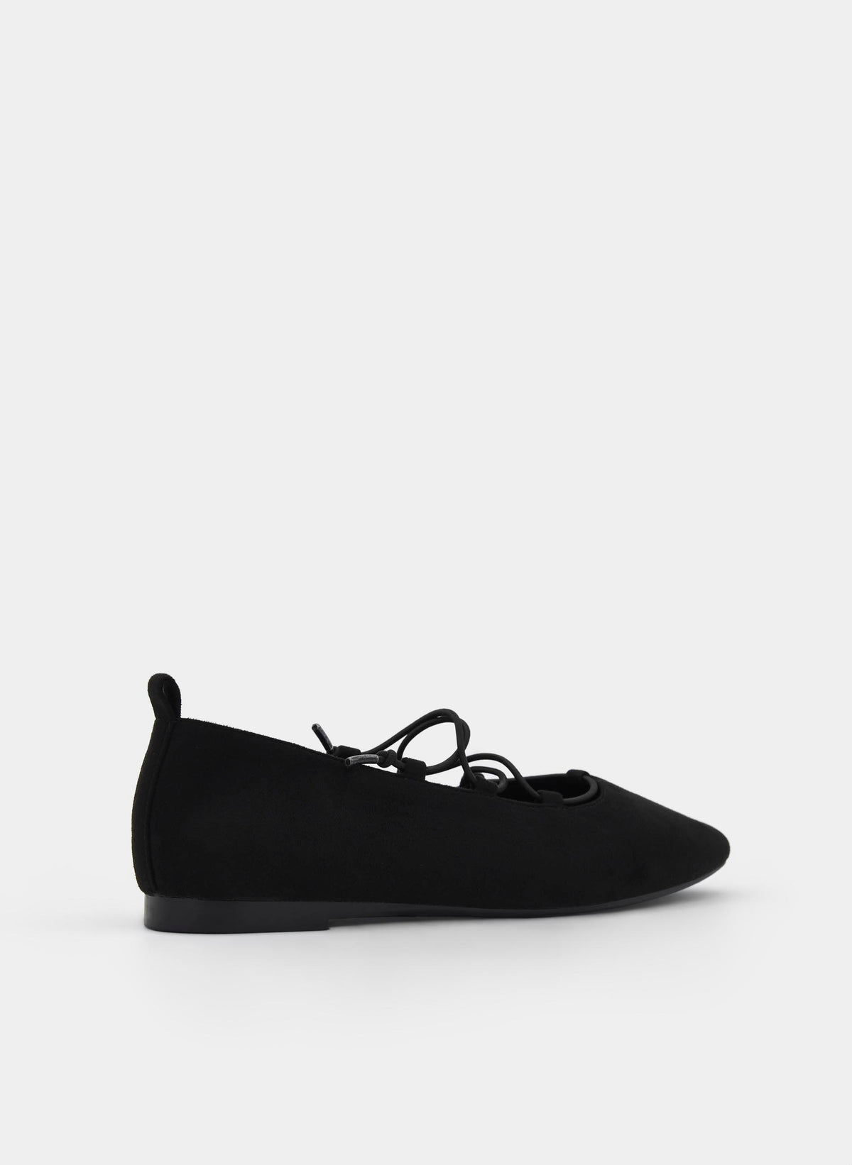 BLACK BALLERINA WITH ADJUSTABLE LACES