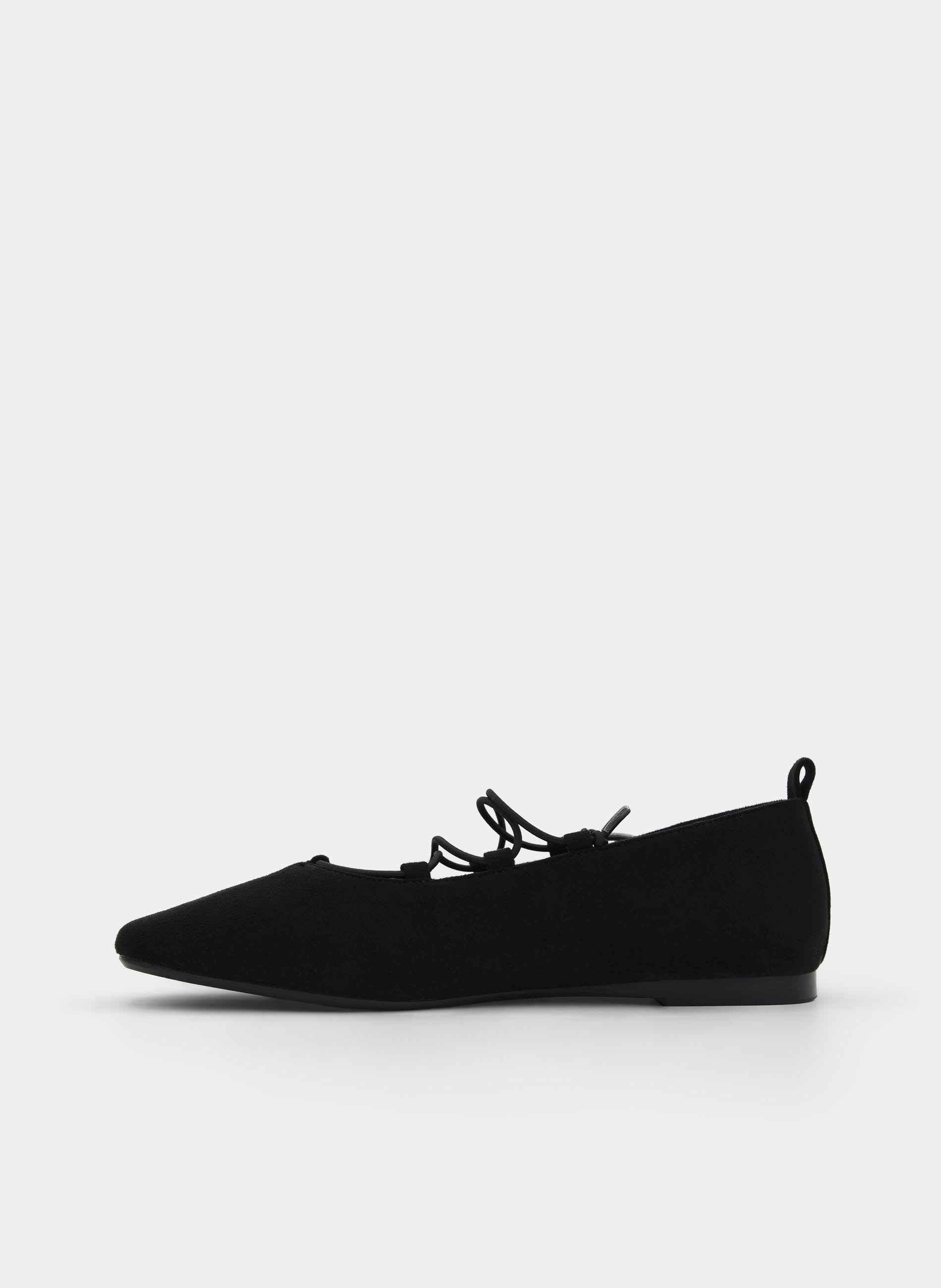 BLACK BALLERINA WITH ADJUSTABLE LACES