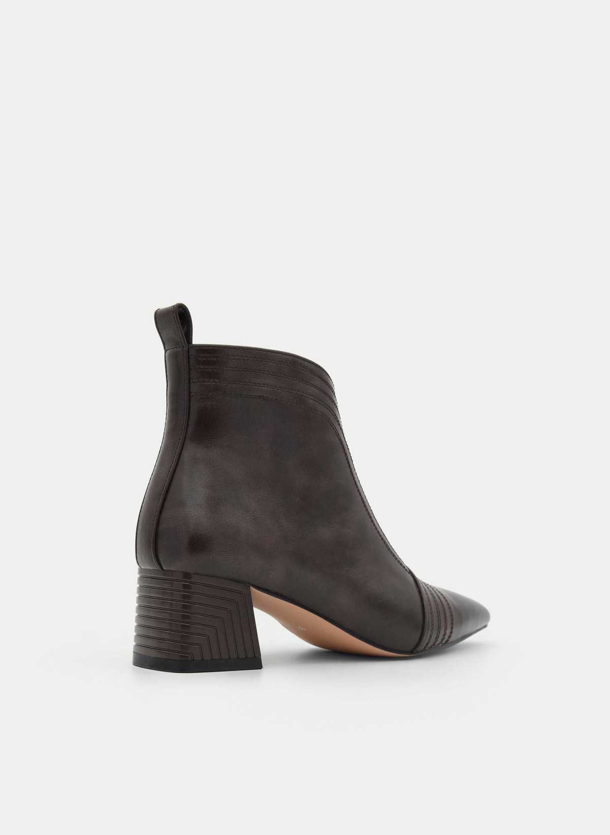 BROWN BOOT WIDE HEEL INSIDE ZIP