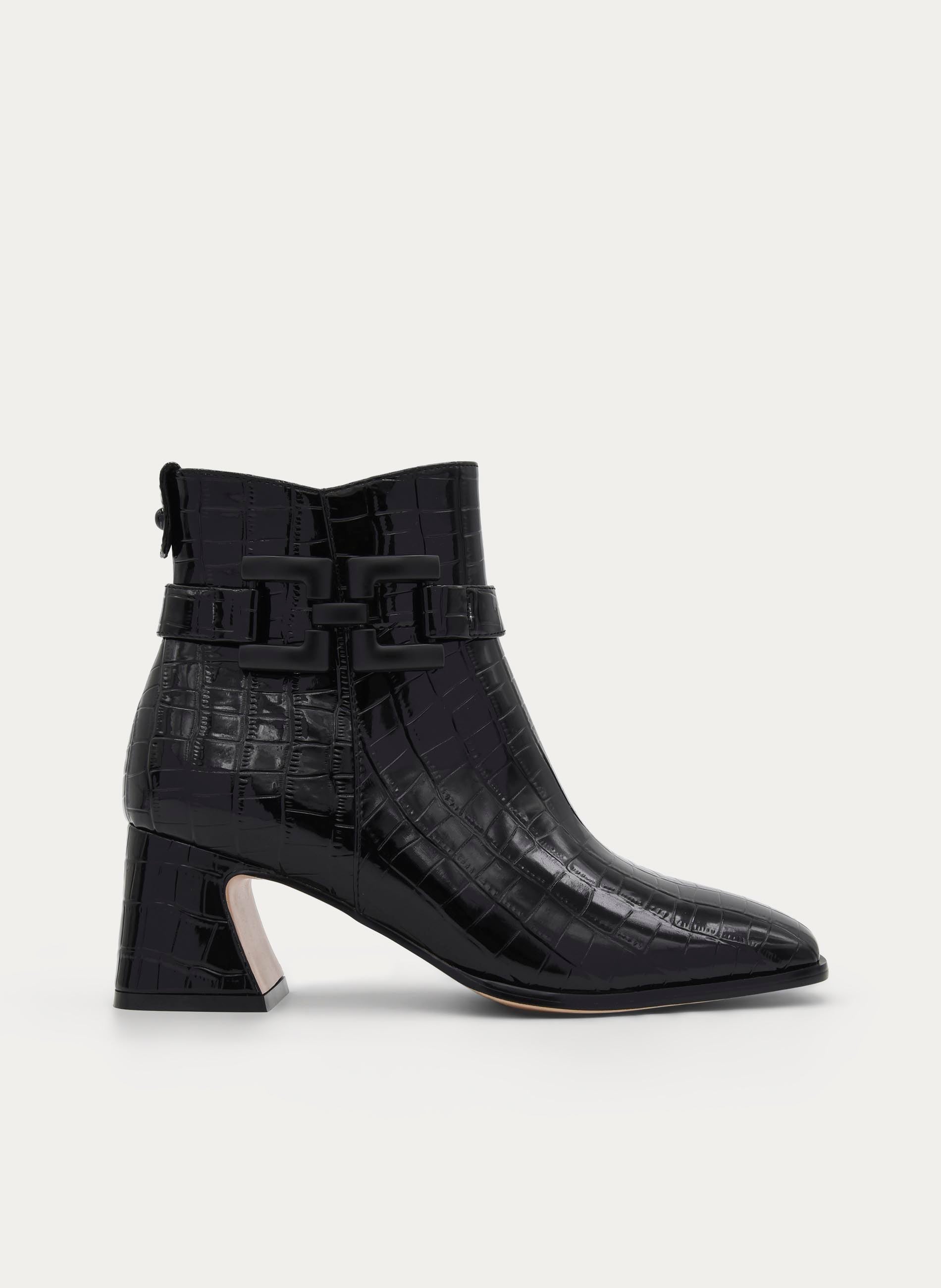 BLACK BOOTIE COCO EFFECT BUCKLE HEEL