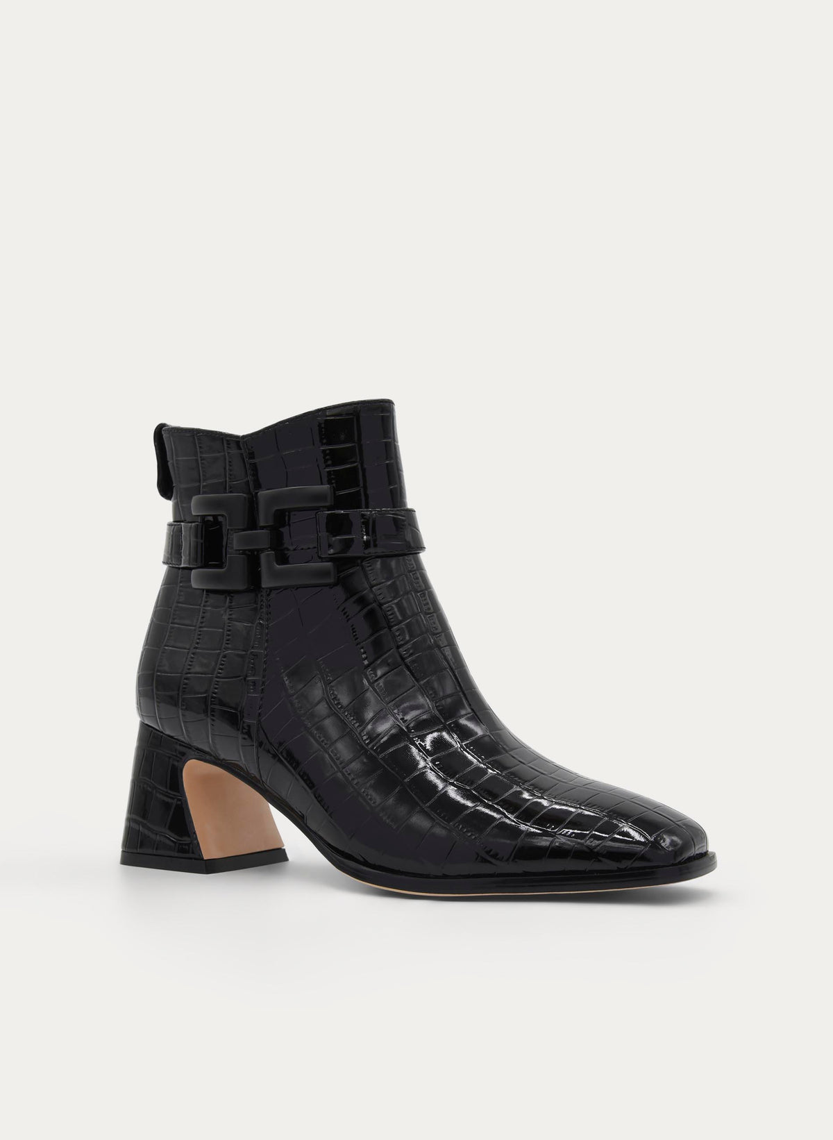 BLACK BOOTIE COCO EFFECT BUCKLE HEEL