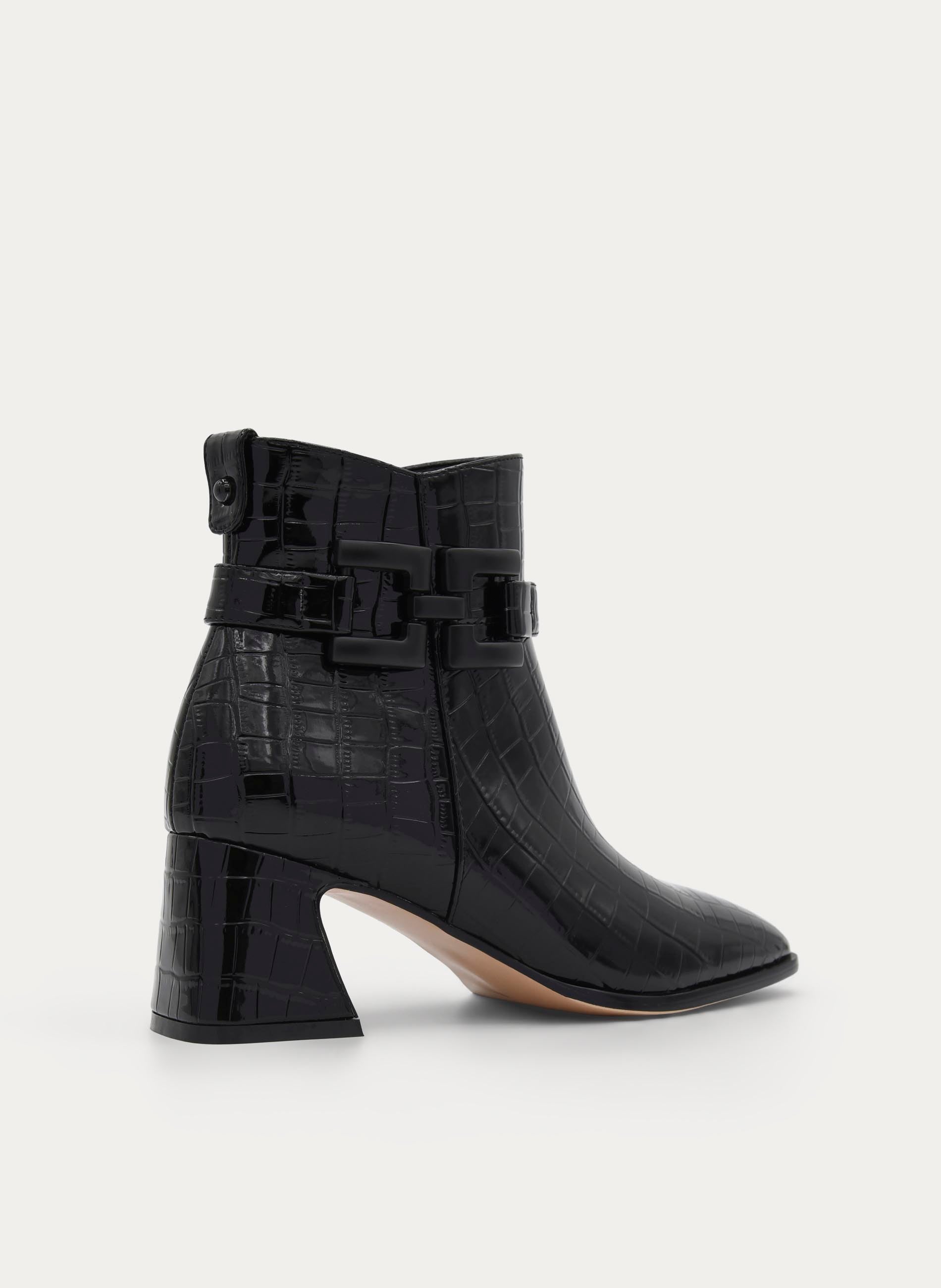 BLACK BOOTIE COCO EFFECT BUCKLE HEEL