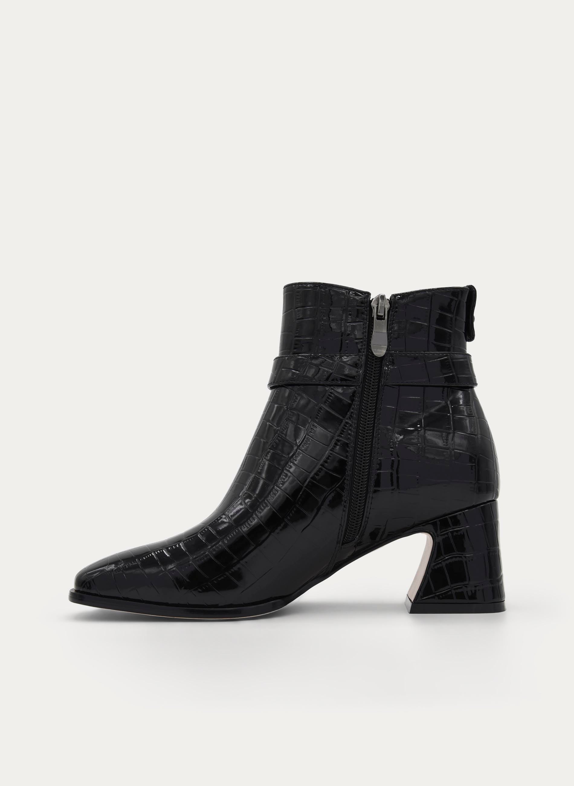 BLACK BOOTIE COCO EFFECT BUCKLE HEEL
