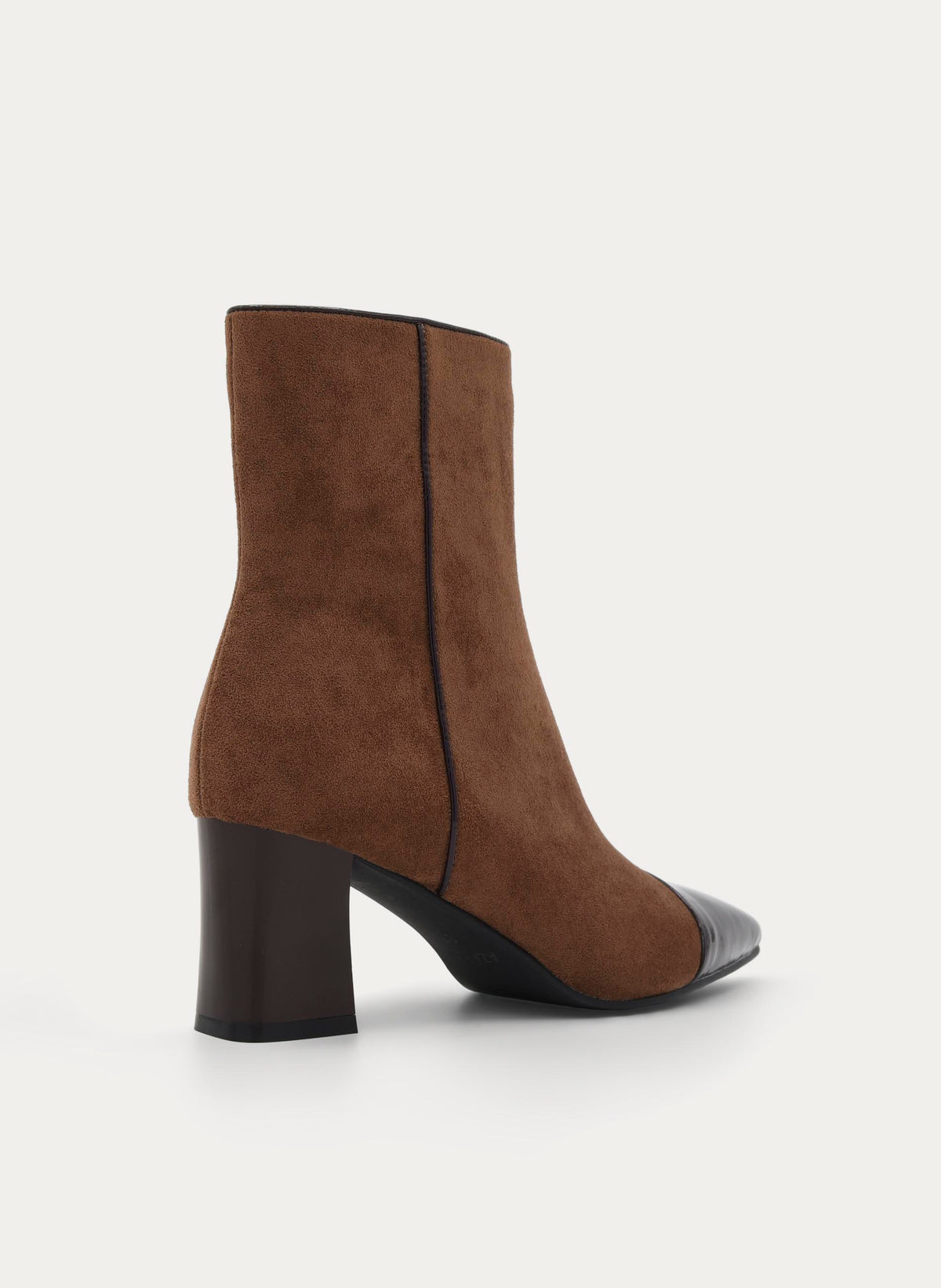 TAUPY BROWN BOOT WITH BLOCK HEEL AND ZIP