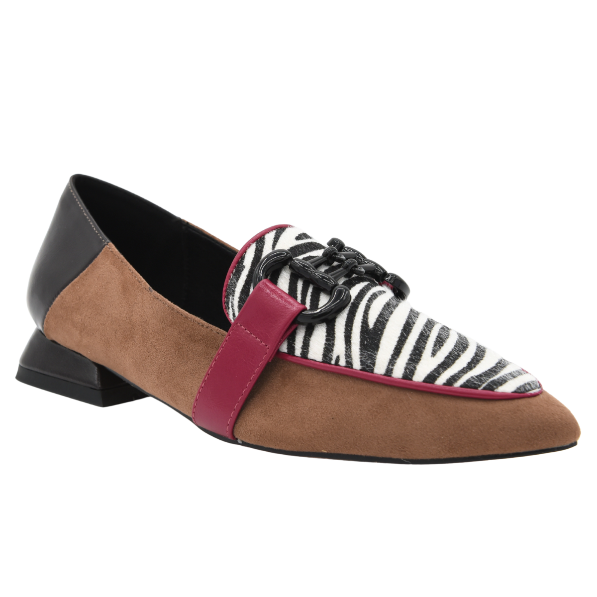 MOCASÍN BEIGE Y ANIMAL PRINT CON CADENA