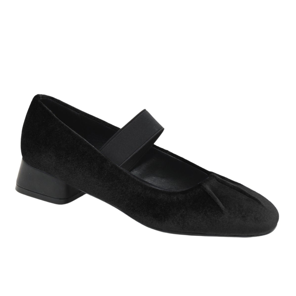 BAILARINAS NEGRAS DE TERCIOPELO CON TIRA ELÁSTICA