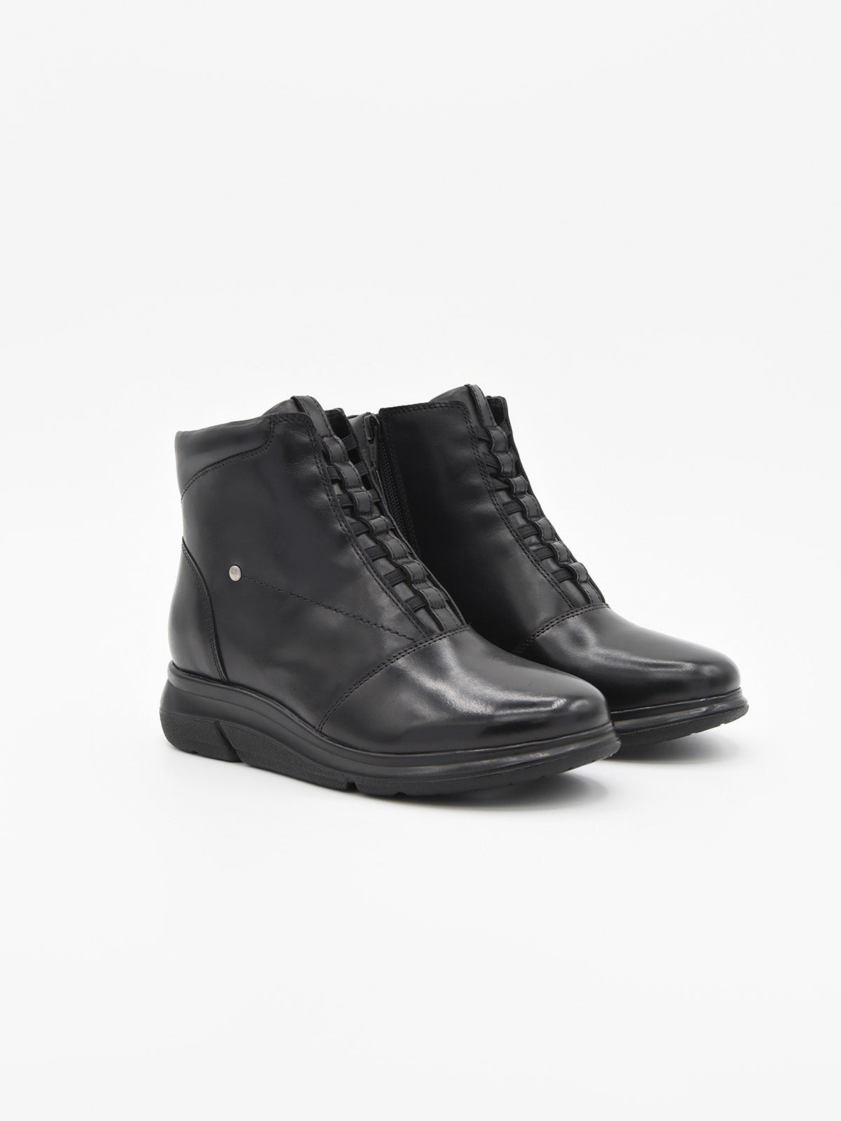Black lace-up boot