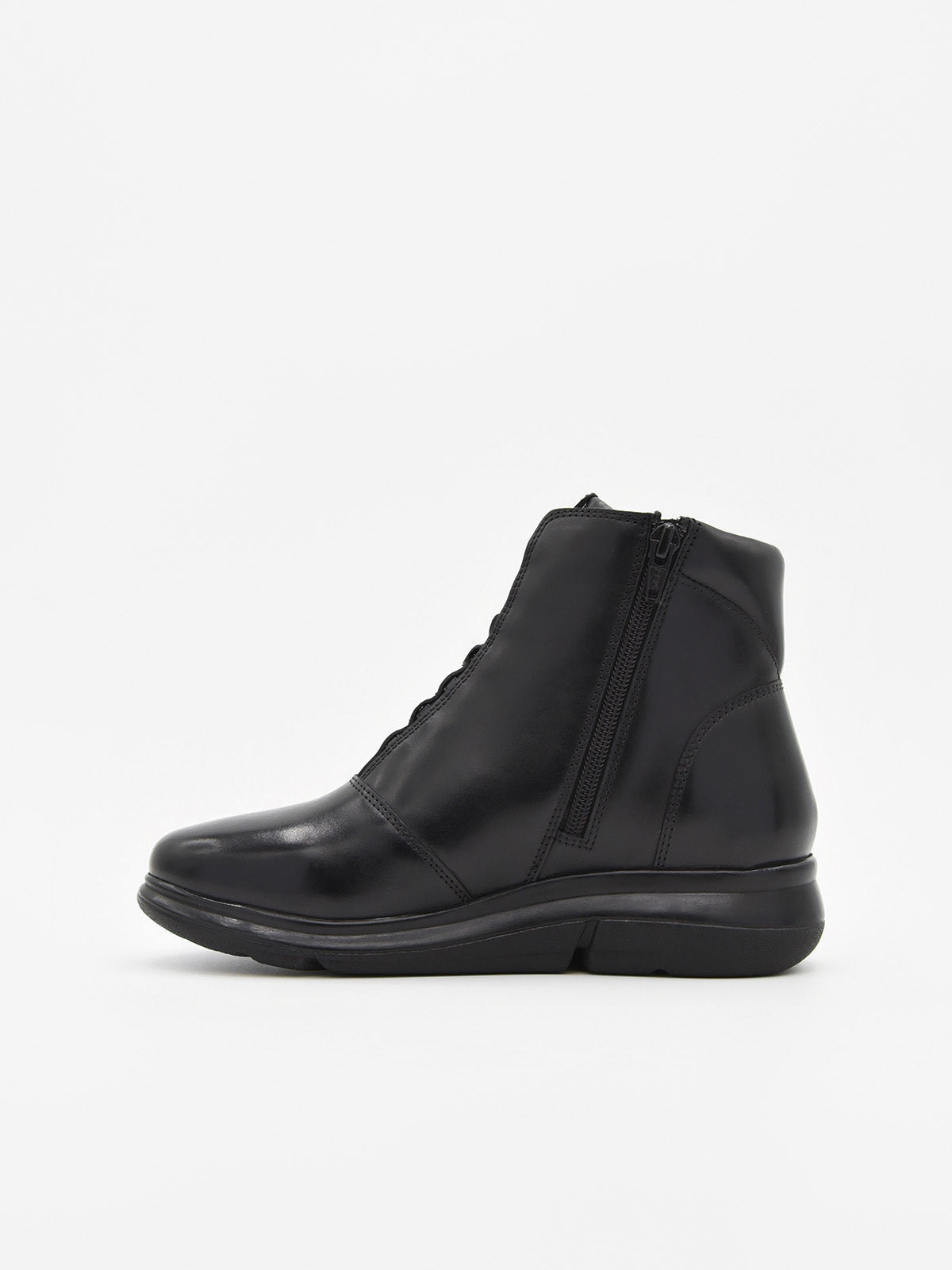 Black lace-up boot