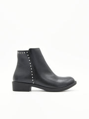 NYREX BLACK MINIMALIST BOOT WITH STUDS