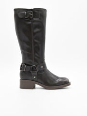 BOTA ALTA NEGRA BIKER CON HEBILLAS DE NYREX