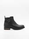 Black ankle boot with side buckle