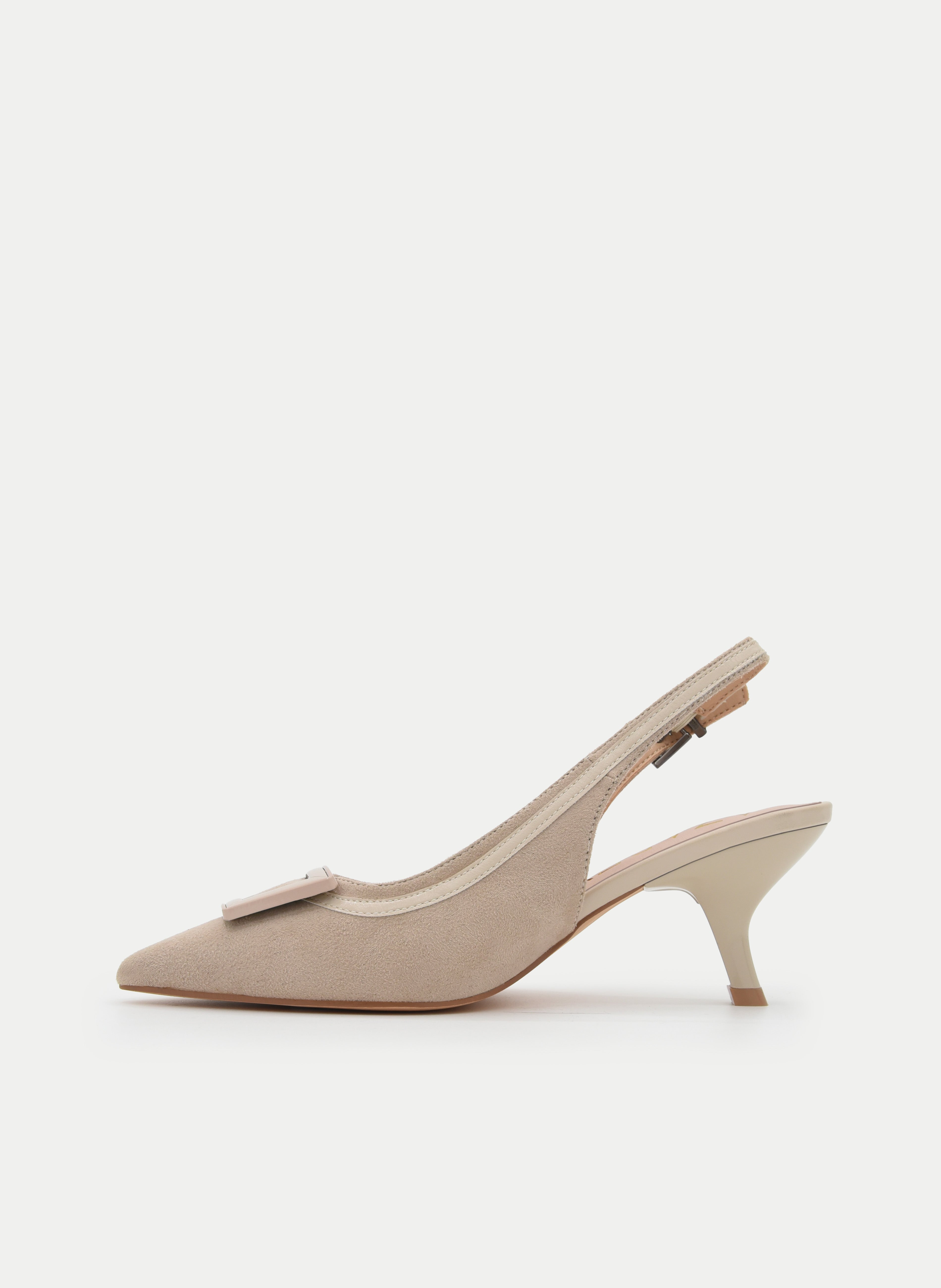 ZAPATOS BEIGE DESTALONADOS TACÓN MEDIO