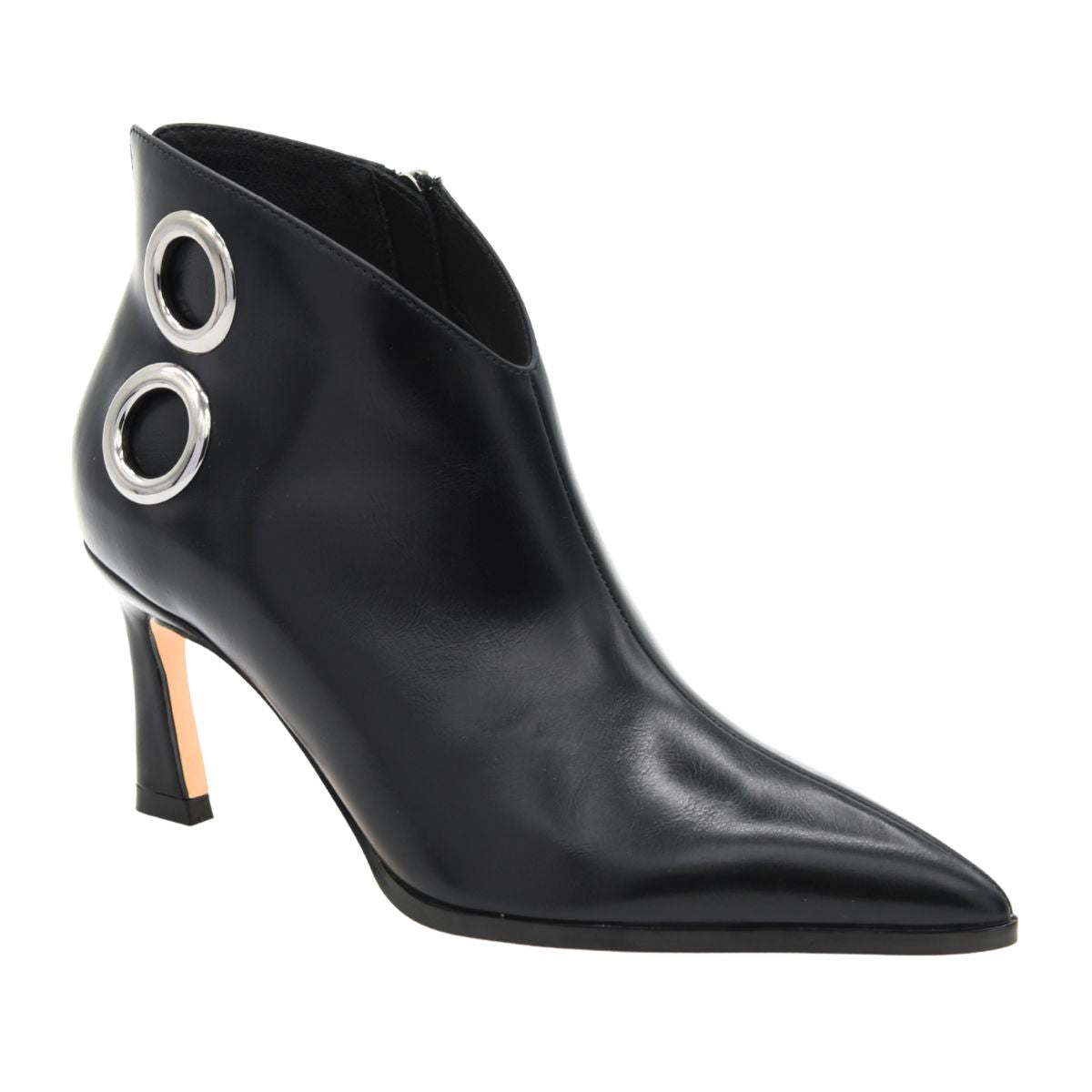 BLACK ANKLE BOOTS POINTED TOE HIGH HEEL