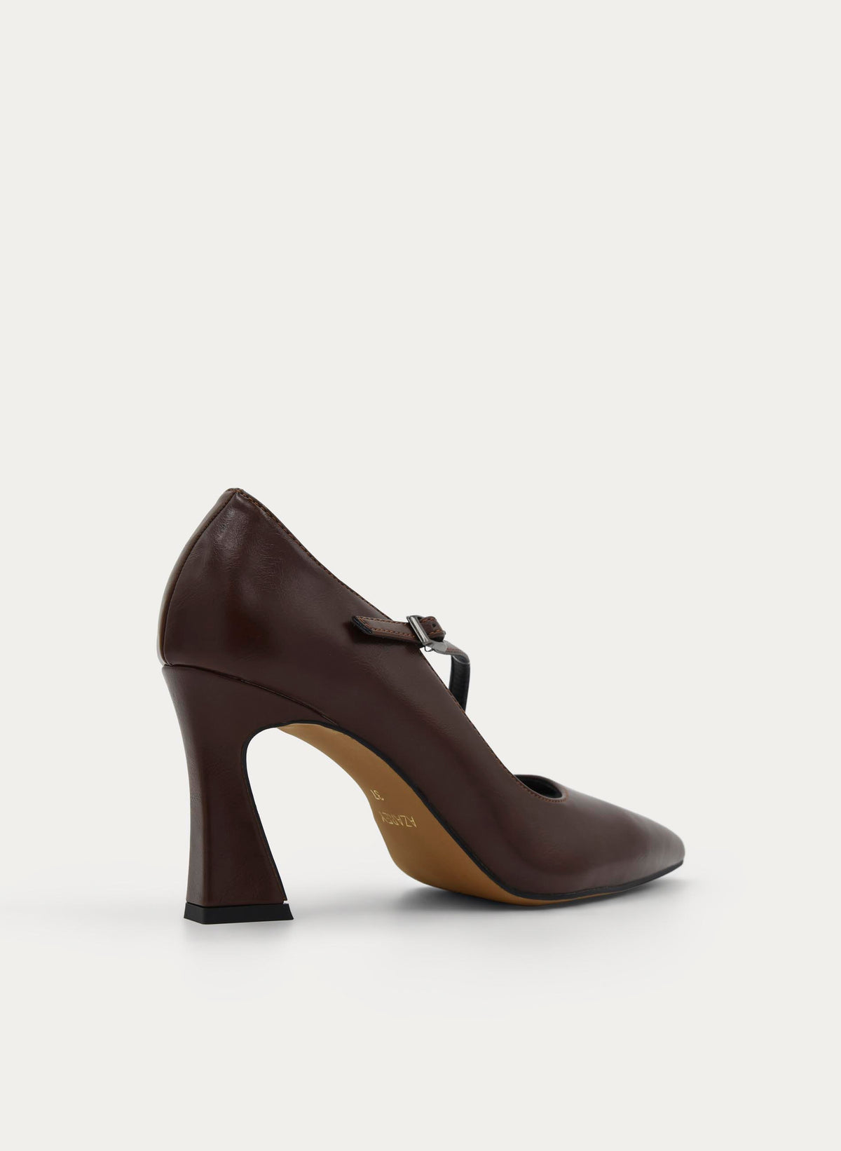 BROWN PUMP WITH BRACELET AND BLOCK HEEL