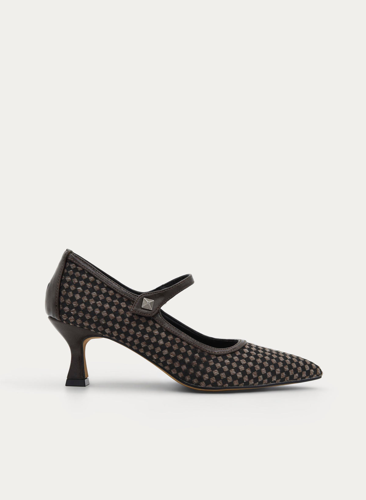 BROWN TWO-TONE PLAID HEEL BRACELET