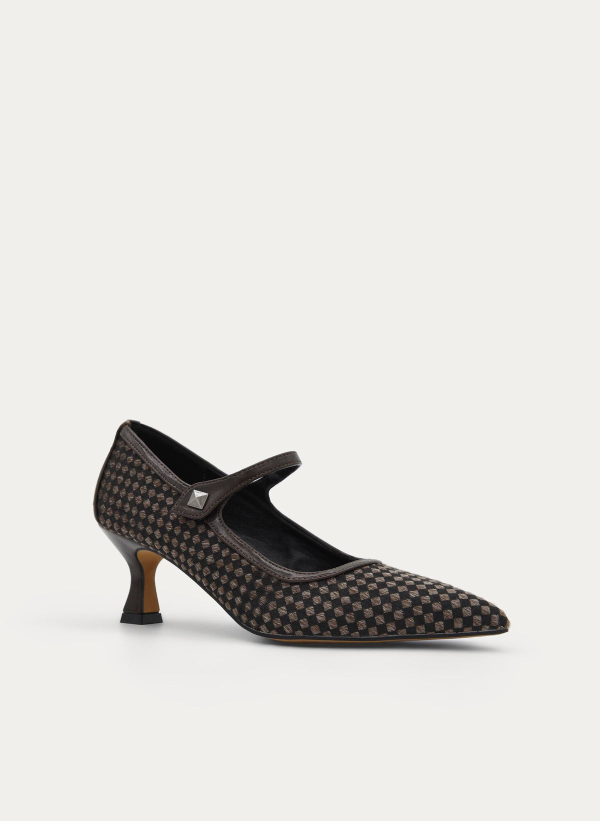 BROWN TWO-TONE PLAID HEEL BRACELET