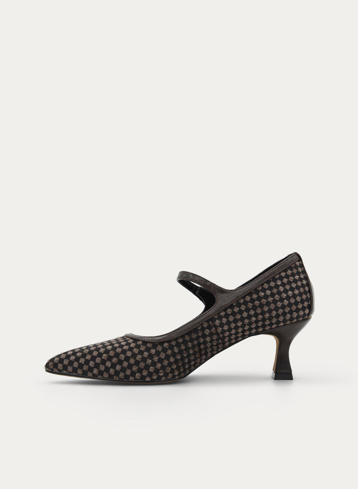 BROWN TWO-TONE PLAID HEEL BRACELET