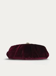 CLUTCH BURDEOS TERCIOPELO FRUNCIDO FIESTA