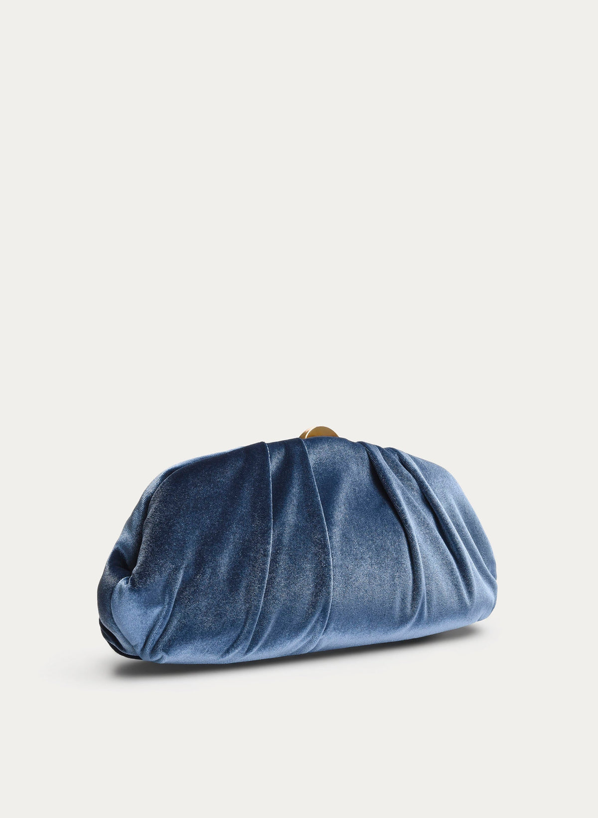 CLUTCH AZUL DE TERCIOPELO FRUNCIDO FIESTA CADENA