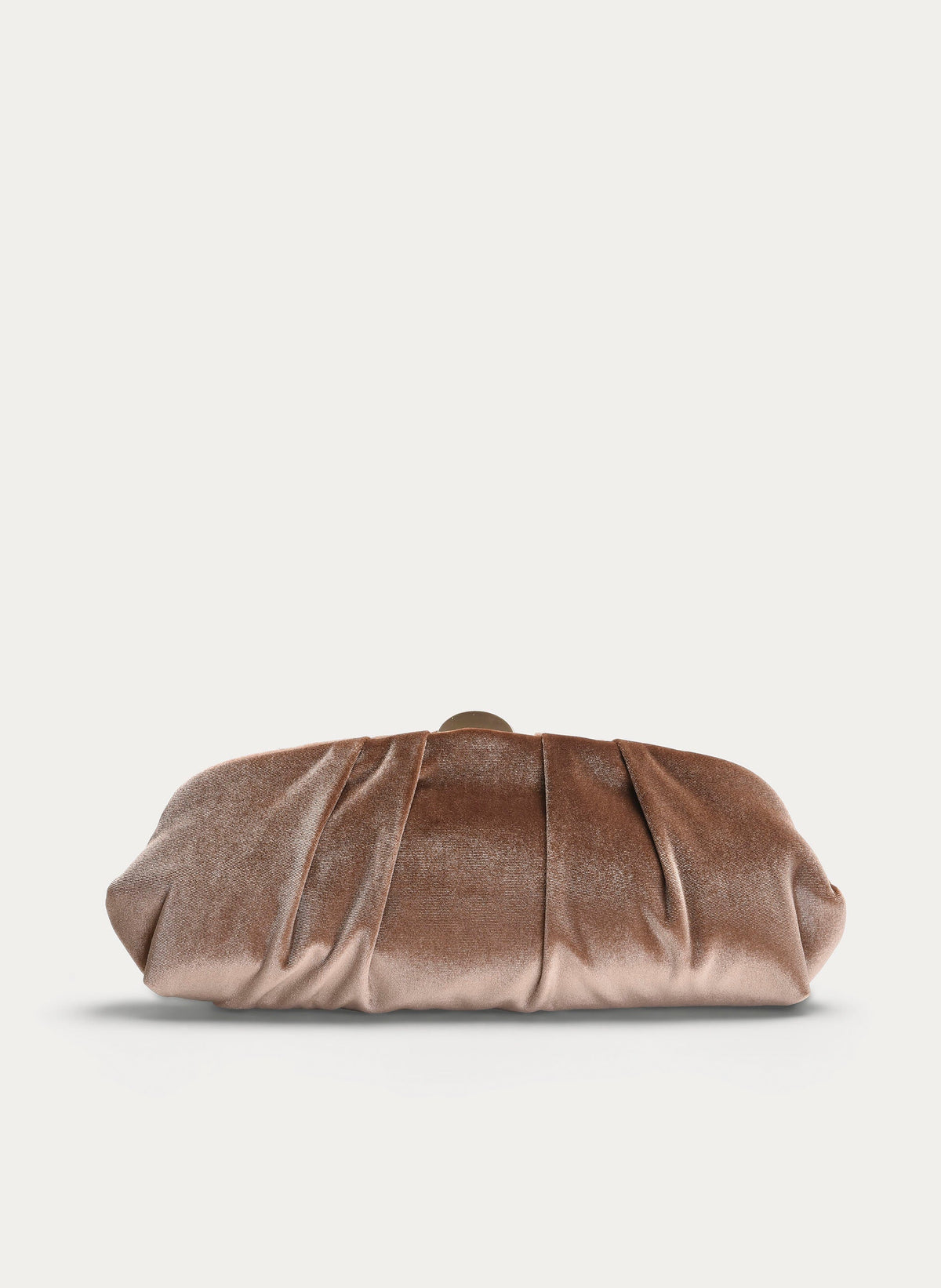 CLUTCH TAUPE TERCIOPELO FRUNCIDO FIESTA