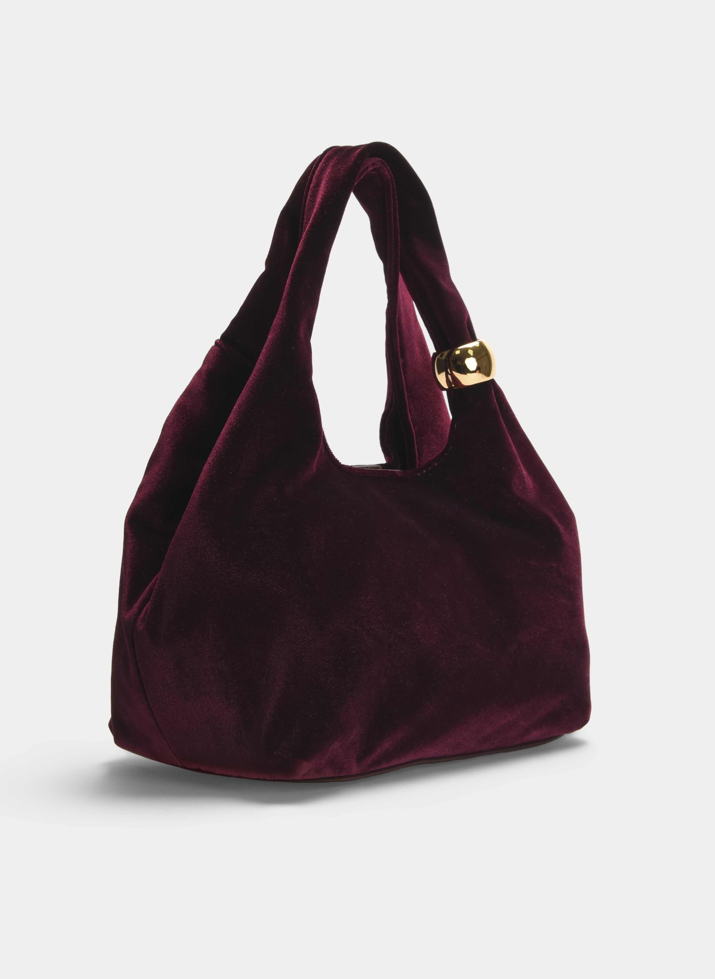 BORDEAUX VELVET SHOULDER CHAIN EVENING BAG