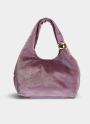 BOLSO FIESTA MALVA TERCIOPELO HOMBRO CADENA