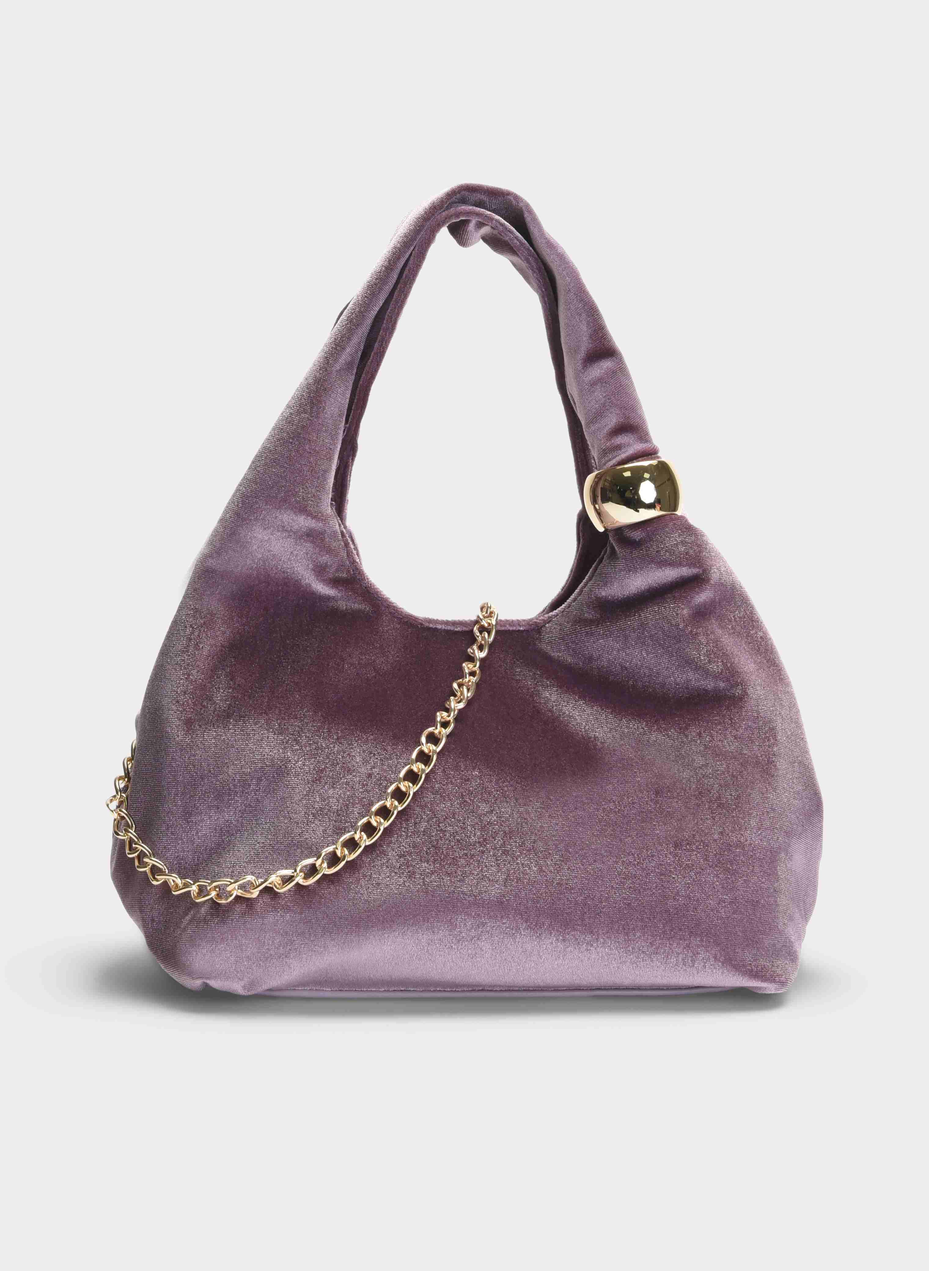 LILAC VELVET PARTY BAG SHOULDER CHAIN