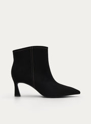 GREY SUEDE ANKLE BOOT WITH SLIM HEEL AND INNER ZIP