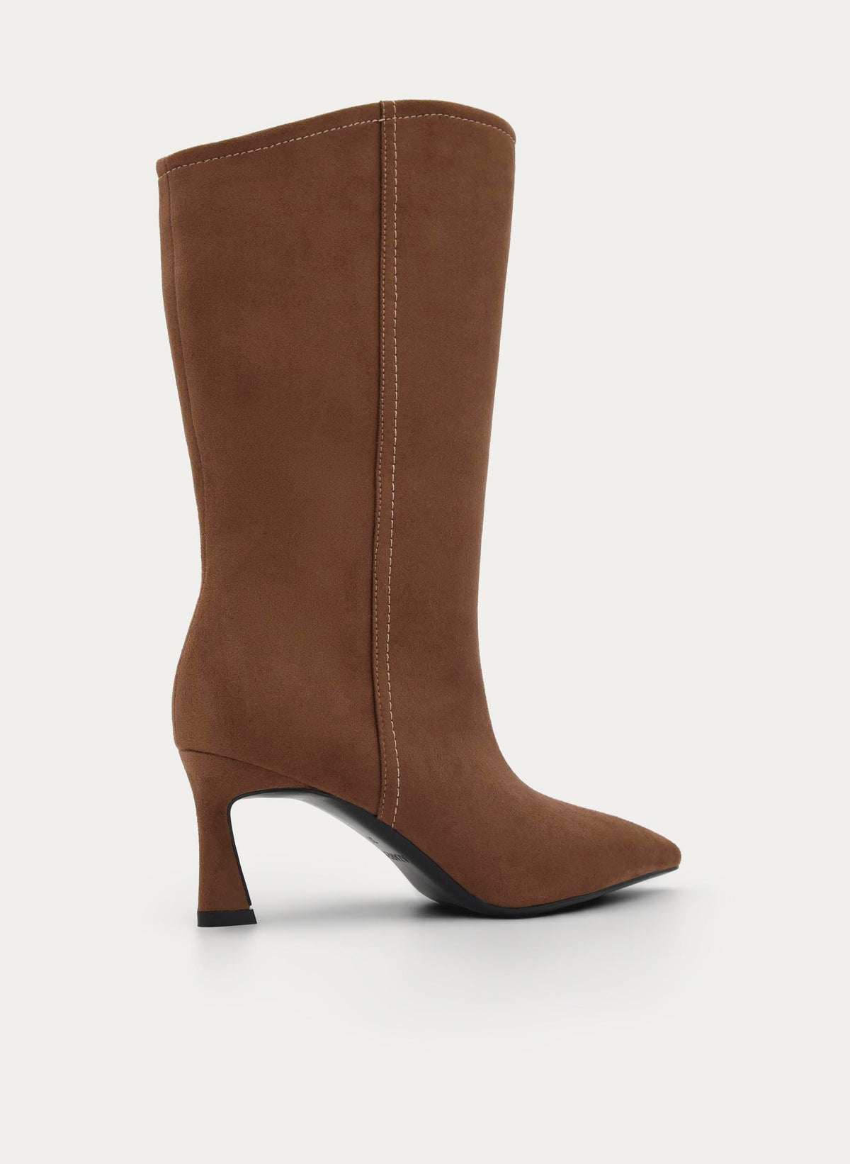 BOTA ALTA TAUPE ANTE TACÓN FINO CREMALLERA